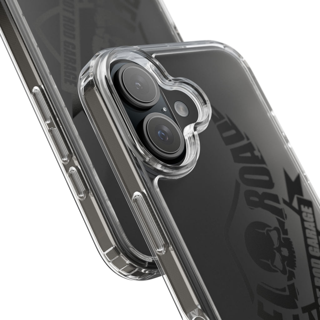 Clear Phone Case — Rebel Road Skull Design
