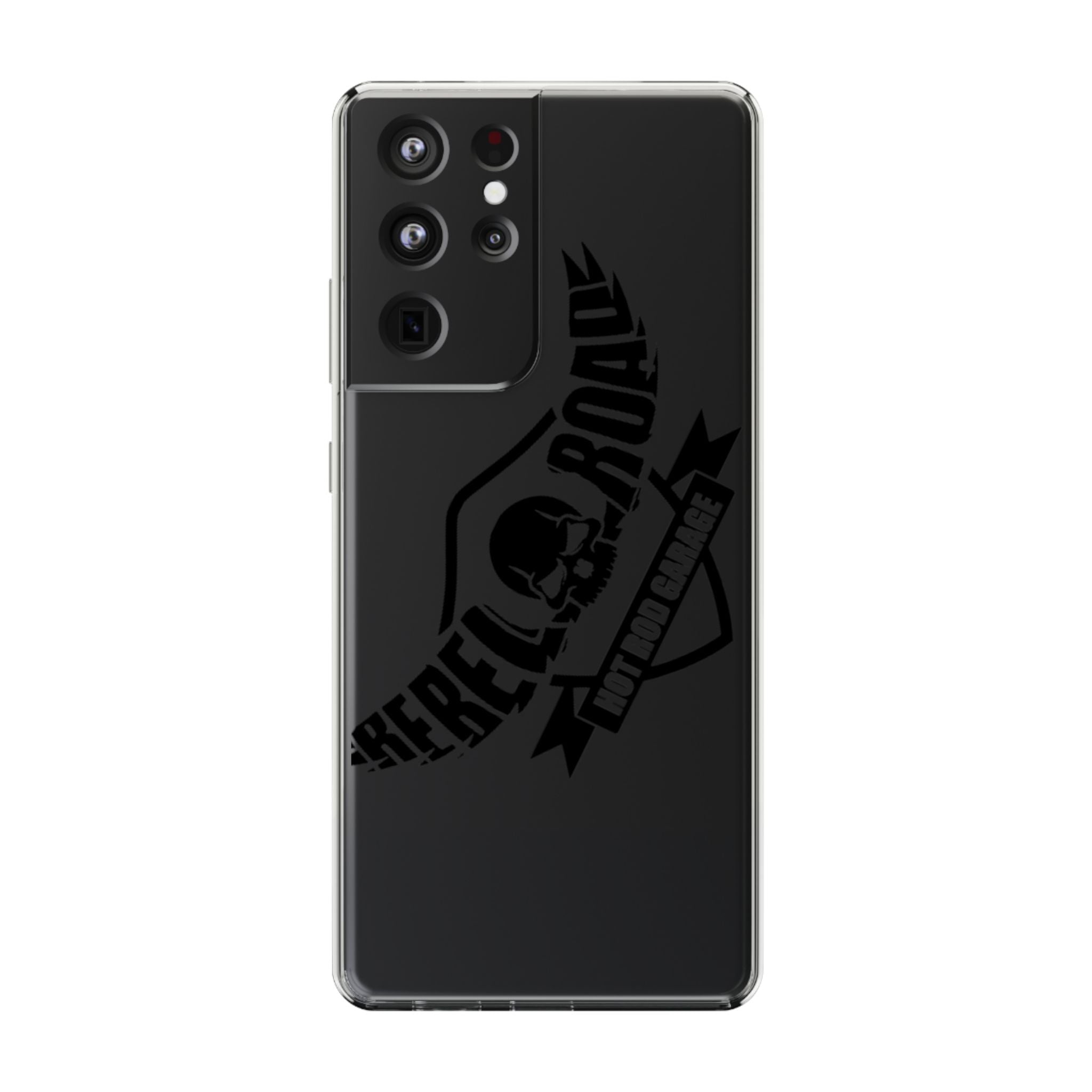 Clear Phone Case — Rebel Road Skull Design