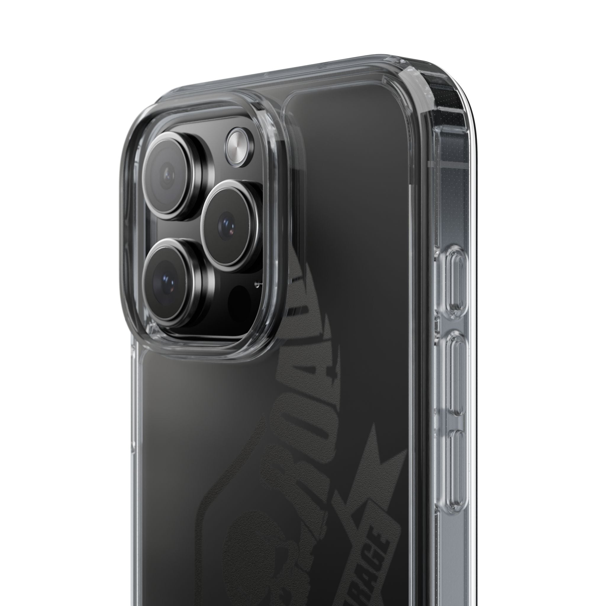 Clear Phone Case — Rebel Road Skull Design