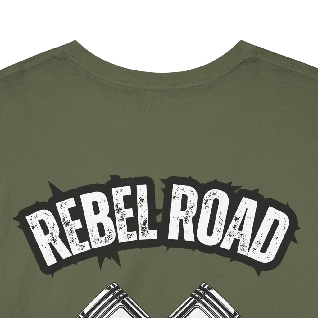 Hot Rod Garage T‑Shirt — Rebel Road Pistons Tee (Est. 2020)