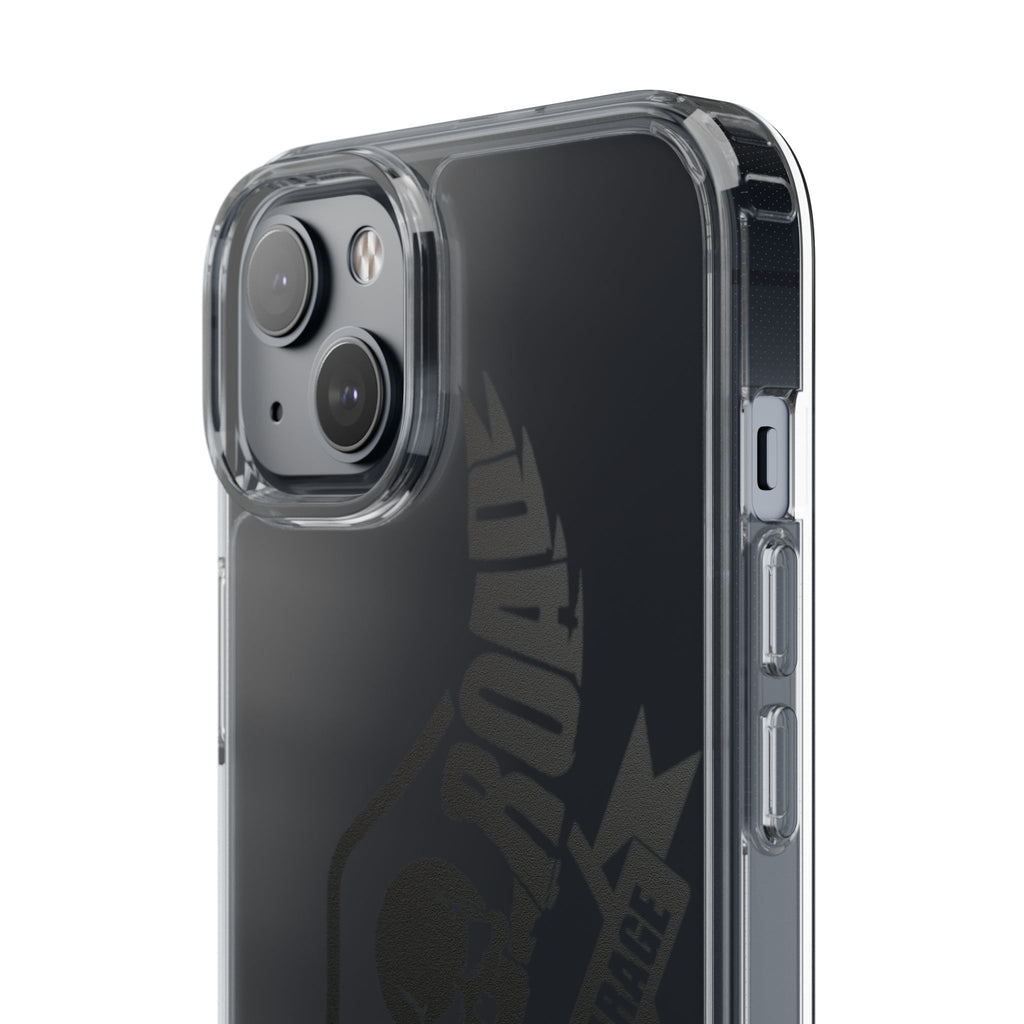 Clear Phone Case — Rebel Road Skull Design