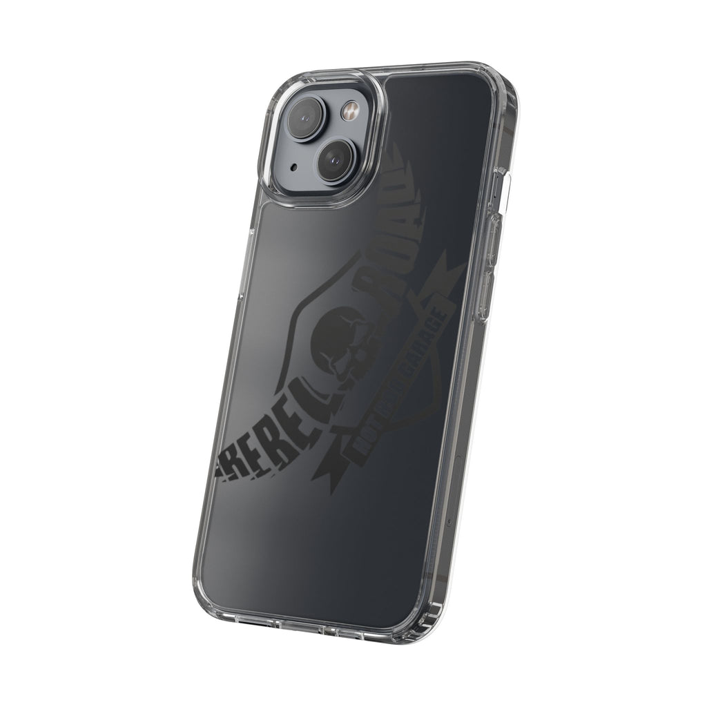 Clear Phone Case — Rebel Road Skull Design