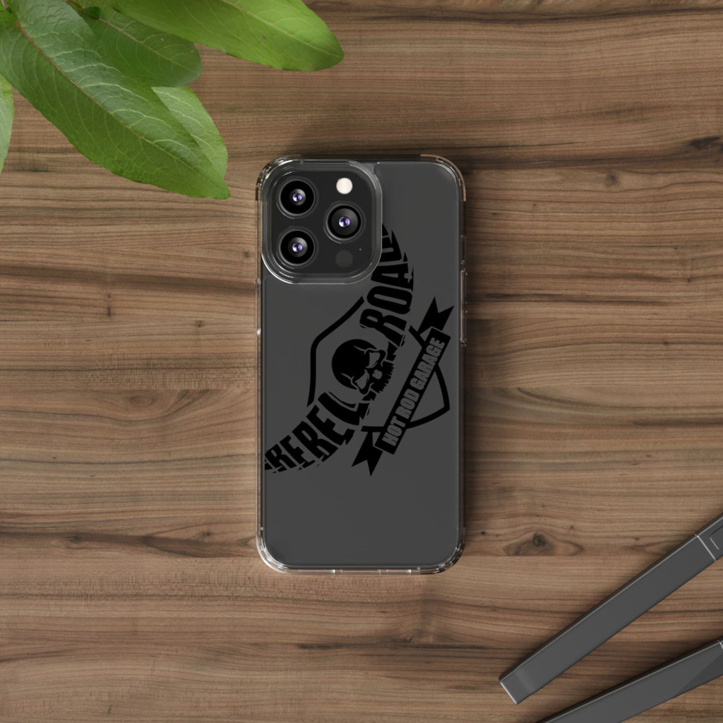 Clear Phone Case — Rebel Road Skull Design