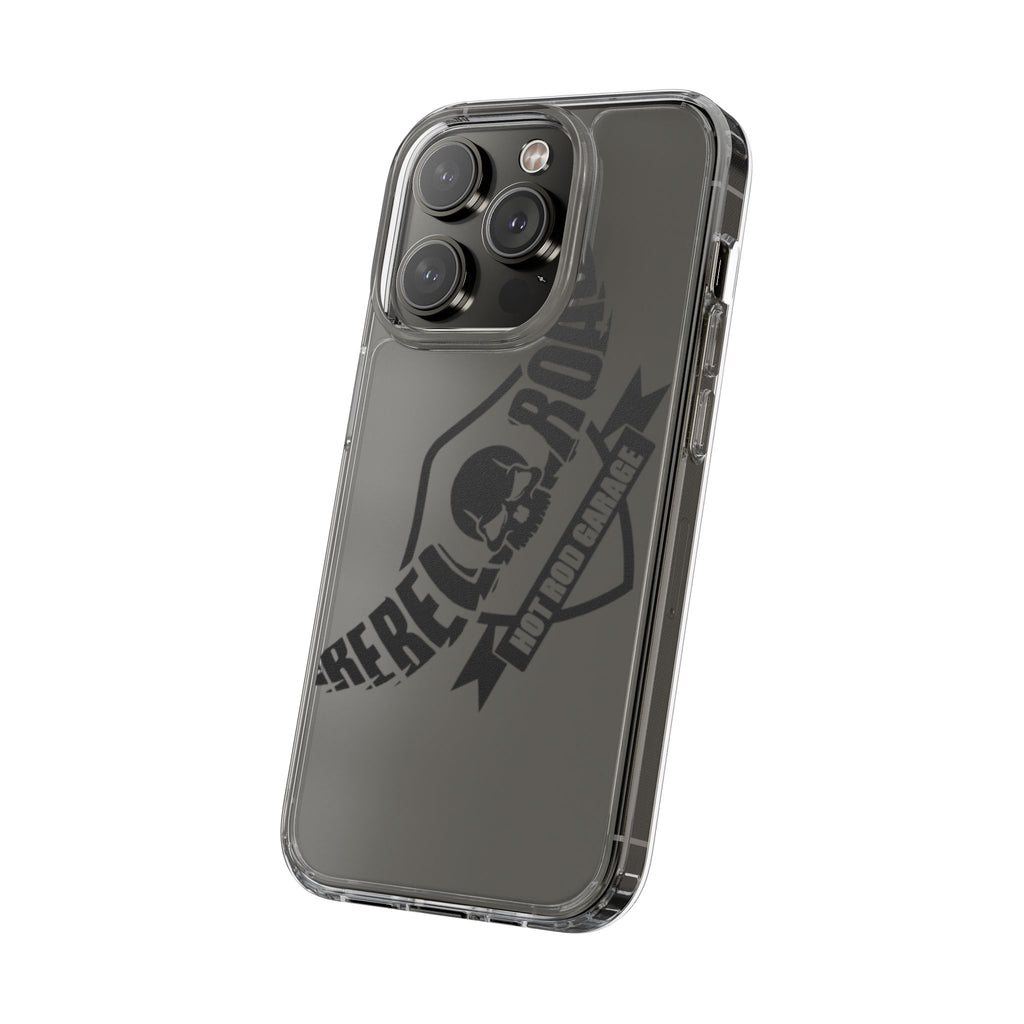 Clear Phone Case — Rebel Road Skull Design
