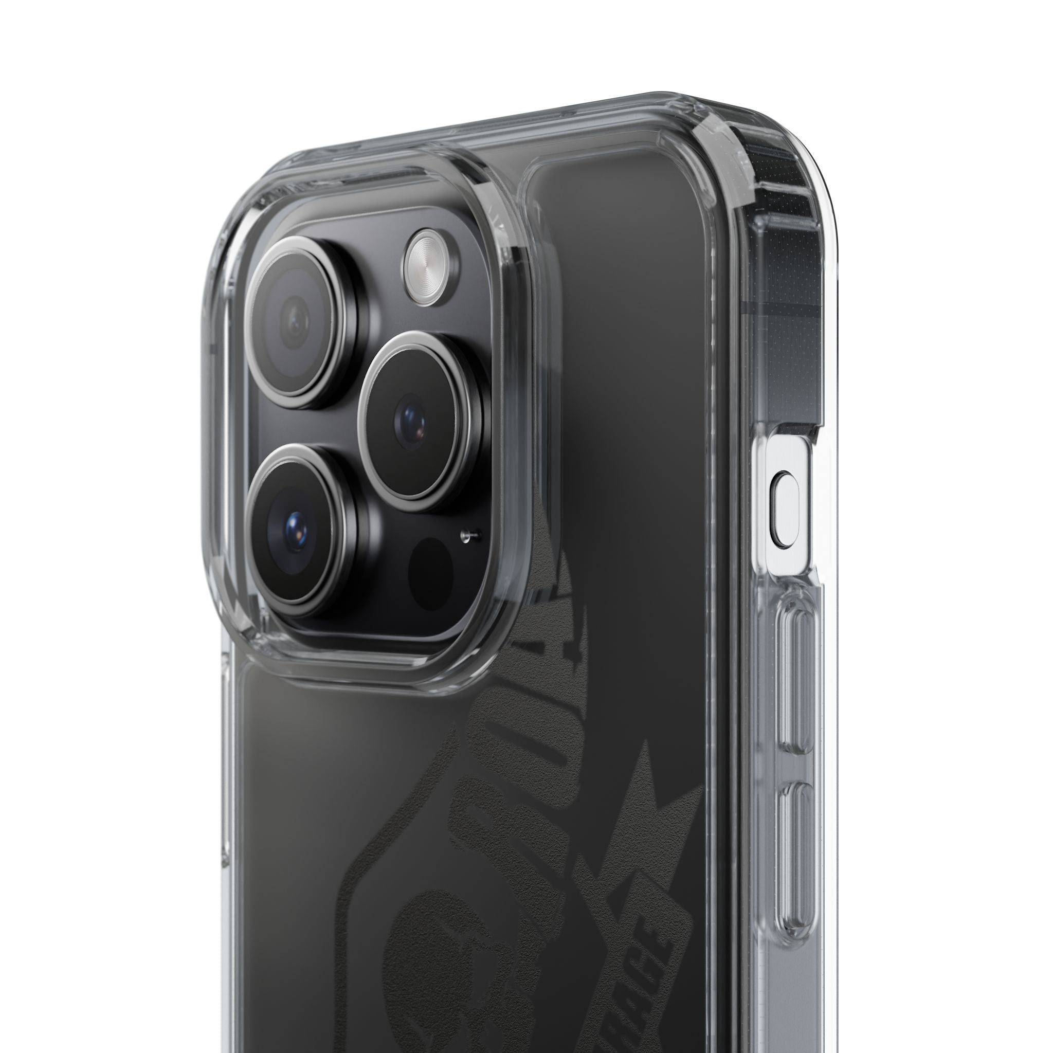 Clear Phone Case — Rebel Road Skull Design