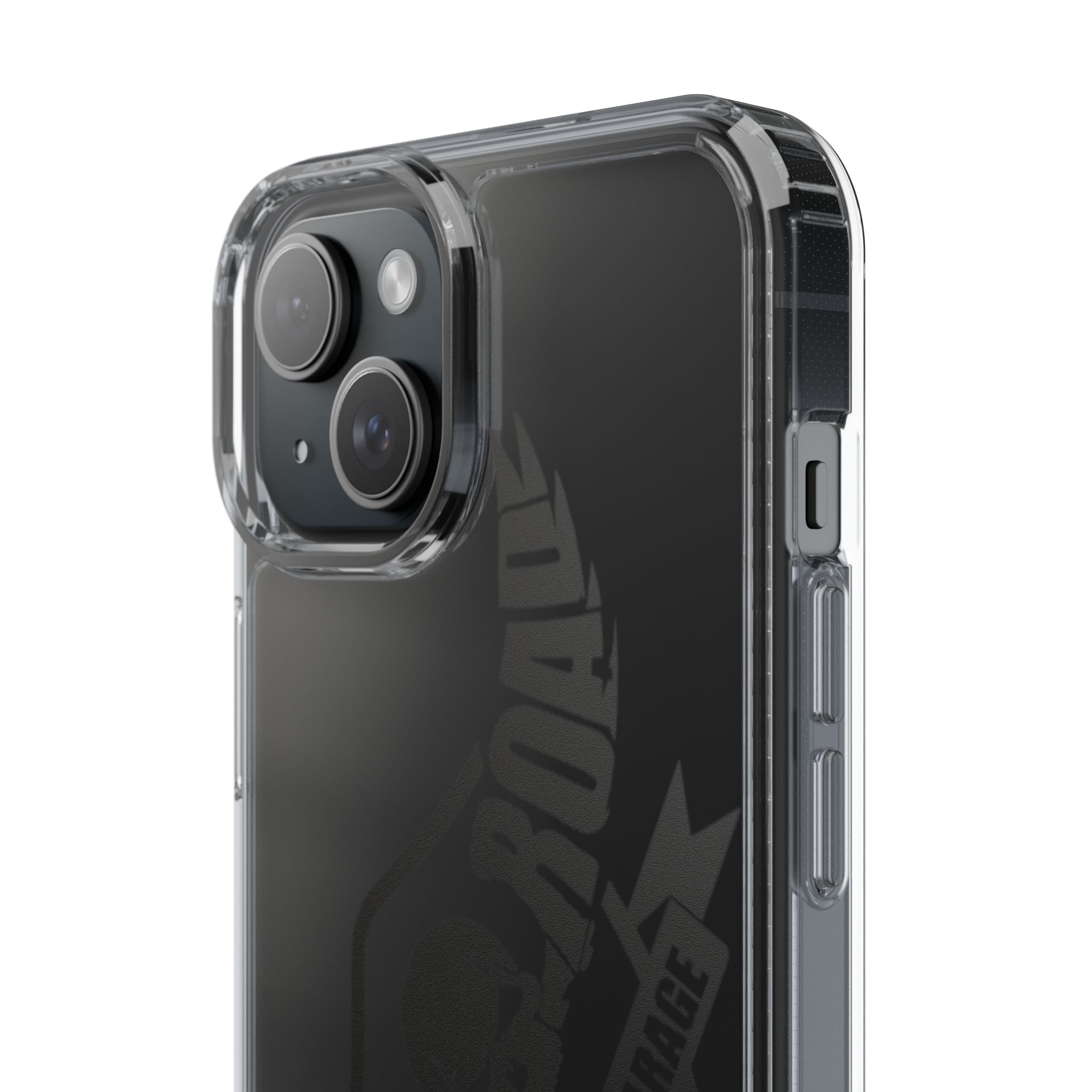 Clear Phone Case — Rebel Road Skull Design