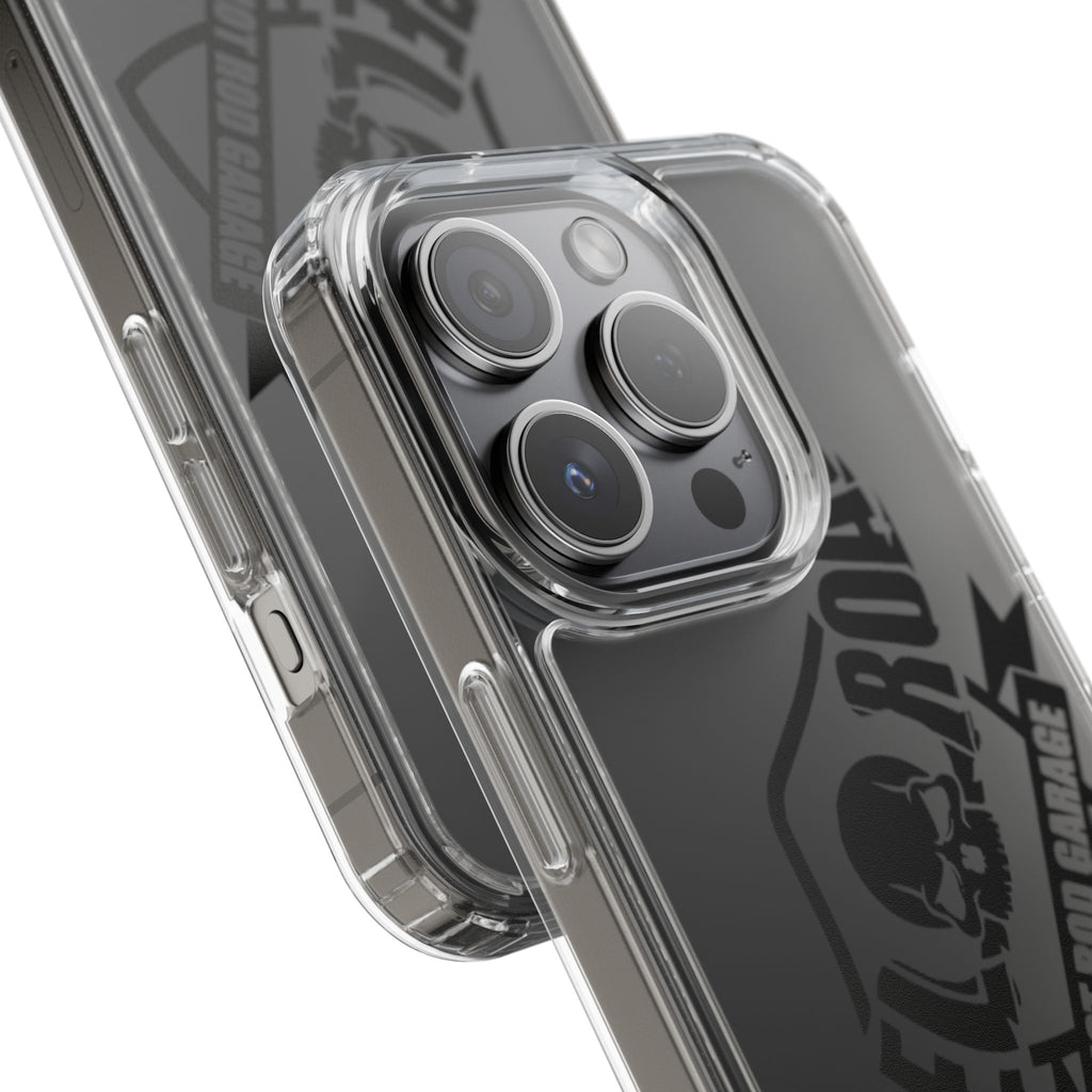 Clear Phone Case — Rebel Road Skull Design