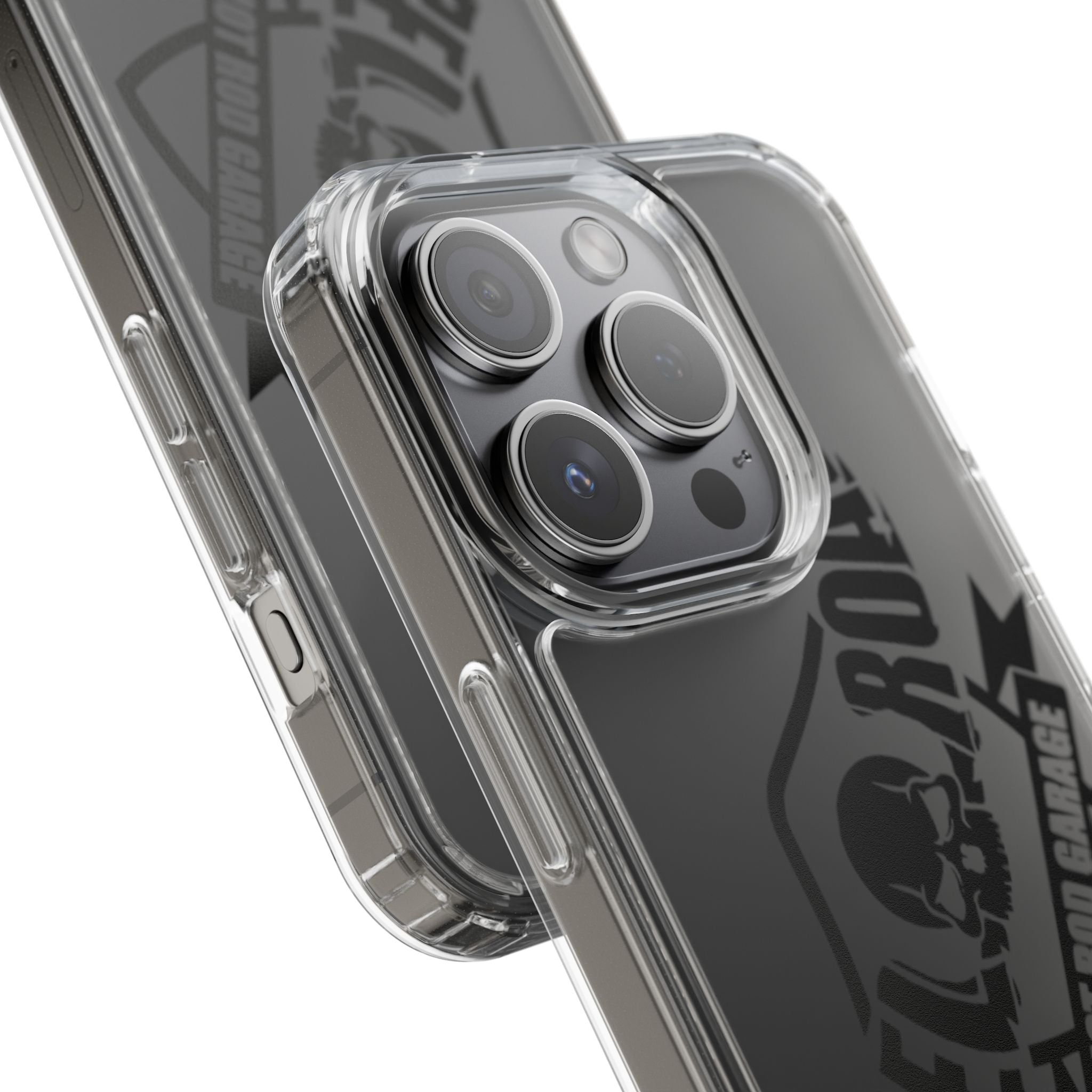 Clear Phone Case — Rebel Road Skull Design