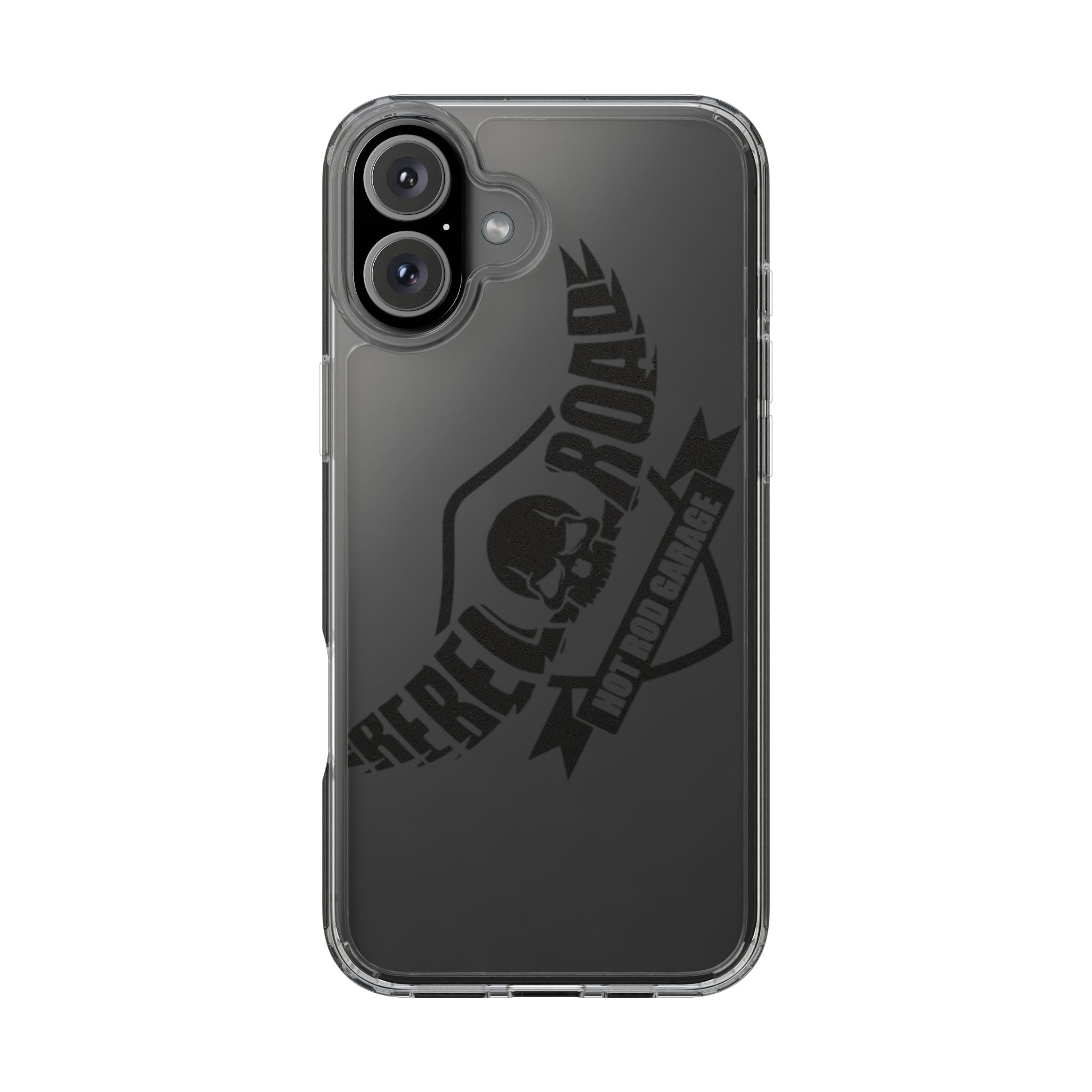 Clear Phone Case — Rebel Road Skull Design