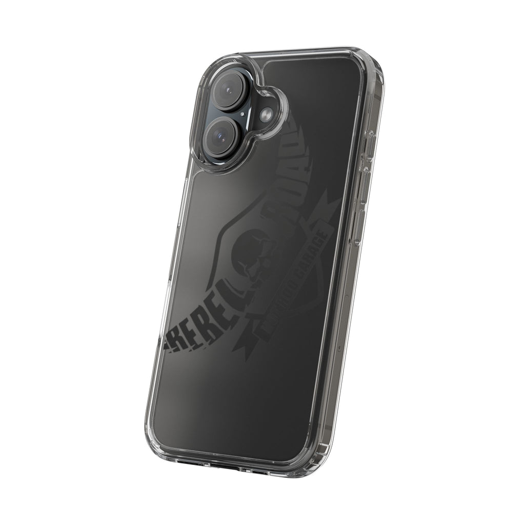 Clear Phone Case — Rebel Road Skull Design