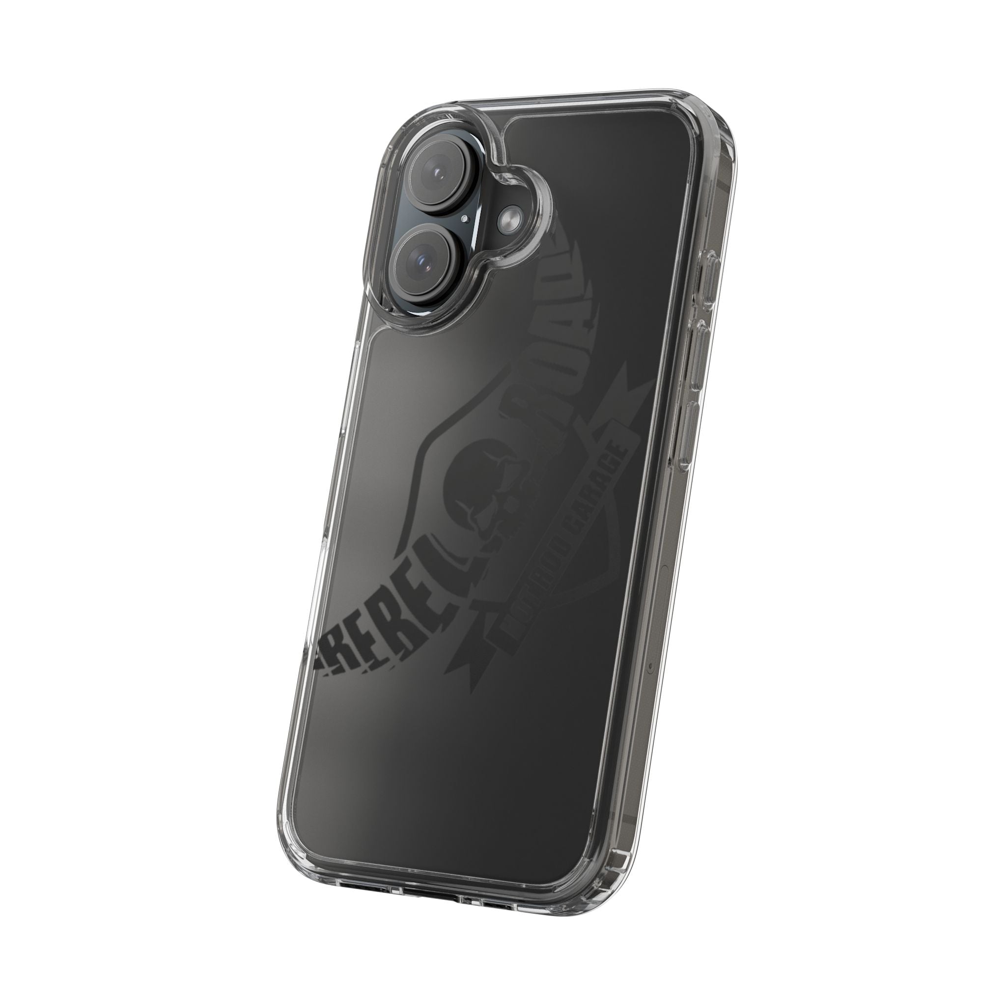 Clear Phone Case — Rebel Road Skull Design