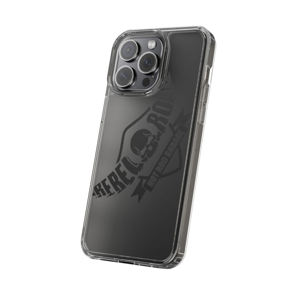 Clear Phone Case — Rebel Road Skull Design