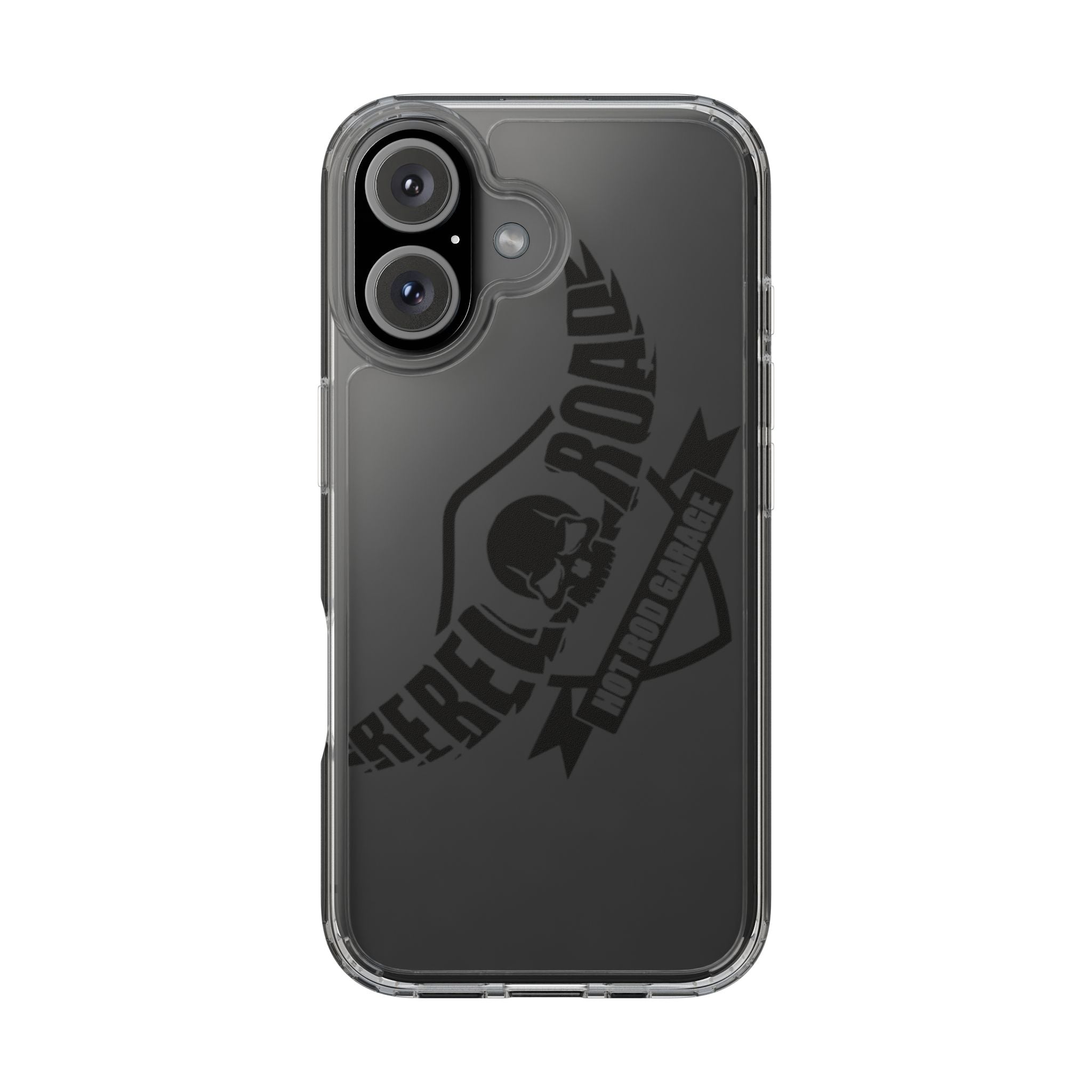 Clear Phone Case — Rebel Road Skull Design