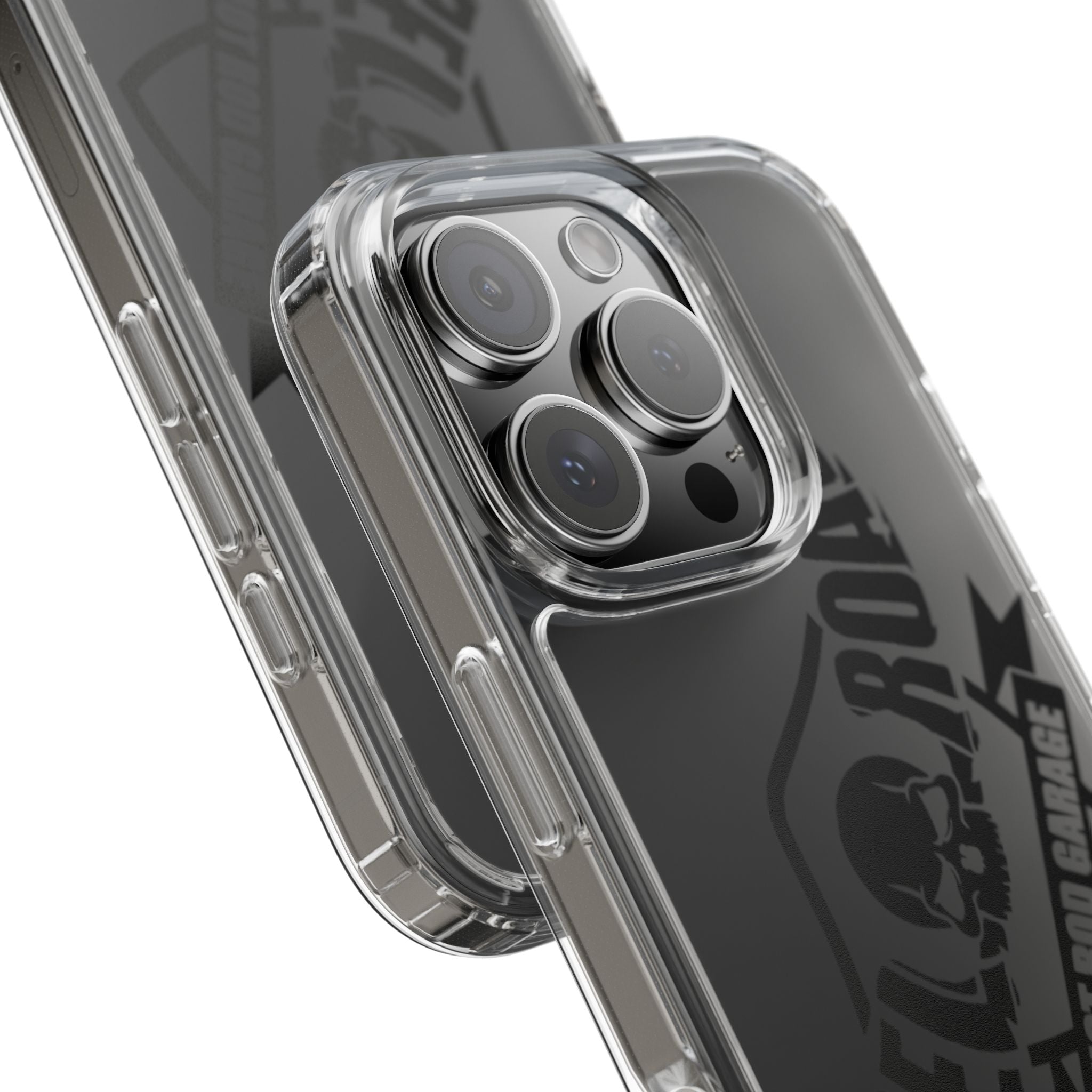 Clear Phone Case — Rebel Road Skull Design