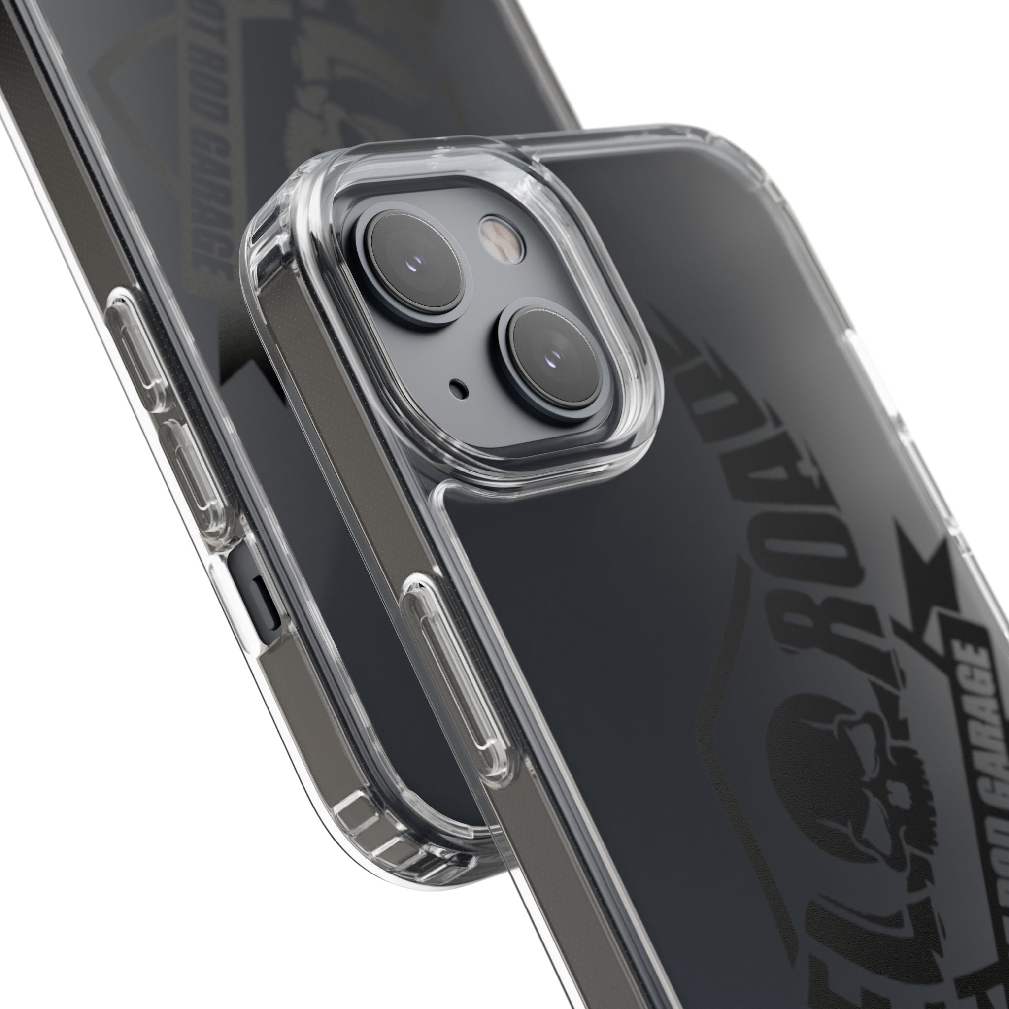 Clear Phone Case — Rebel Road Skull Design