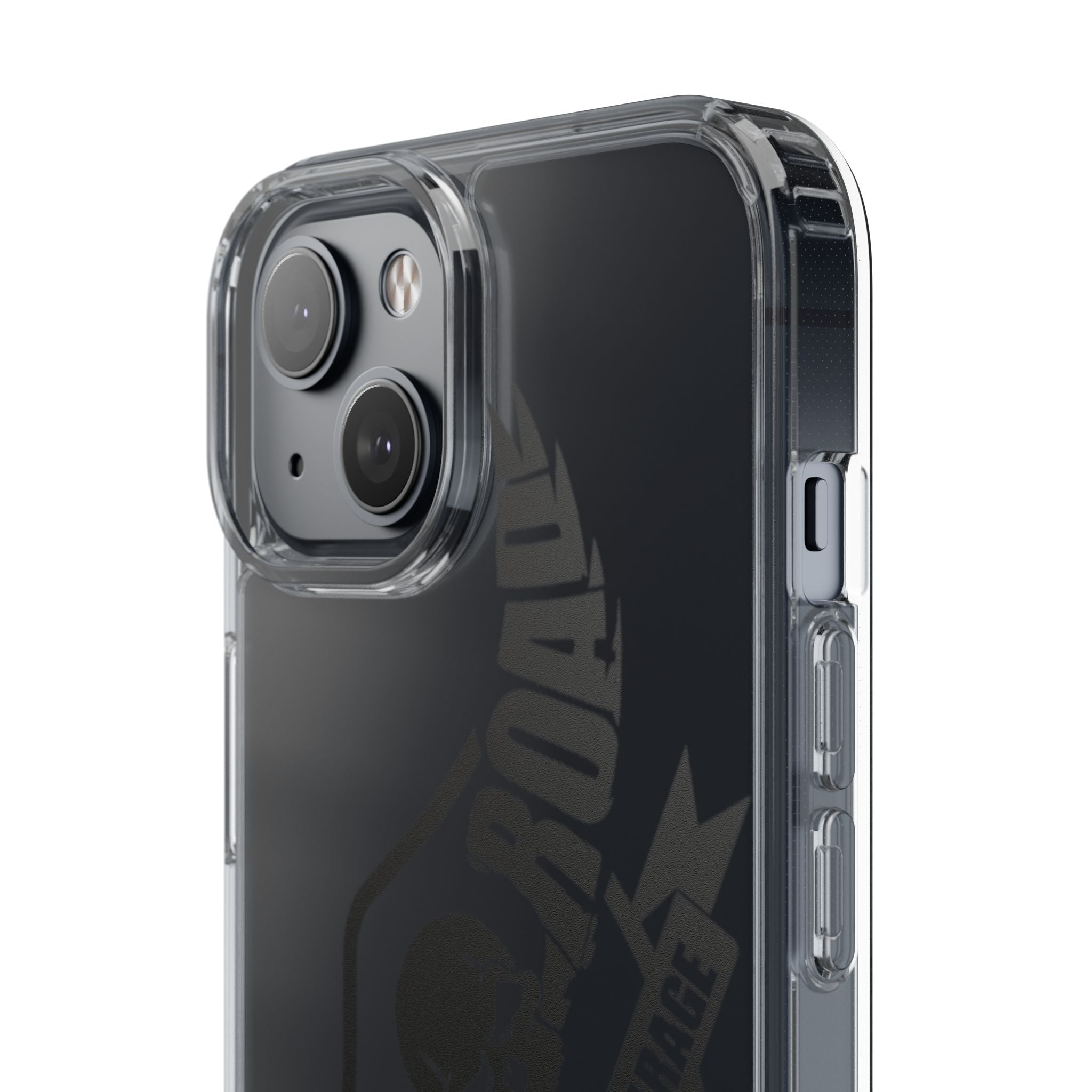 Clear Phone Case — Rebel Road Skull Design