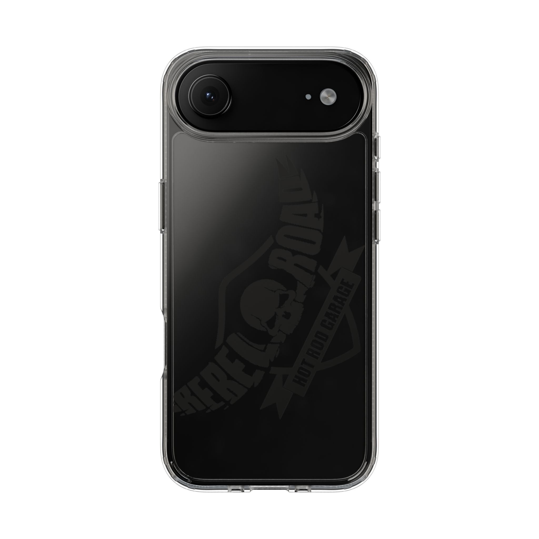 Clear Phone Case — Rebel Road Skull Design