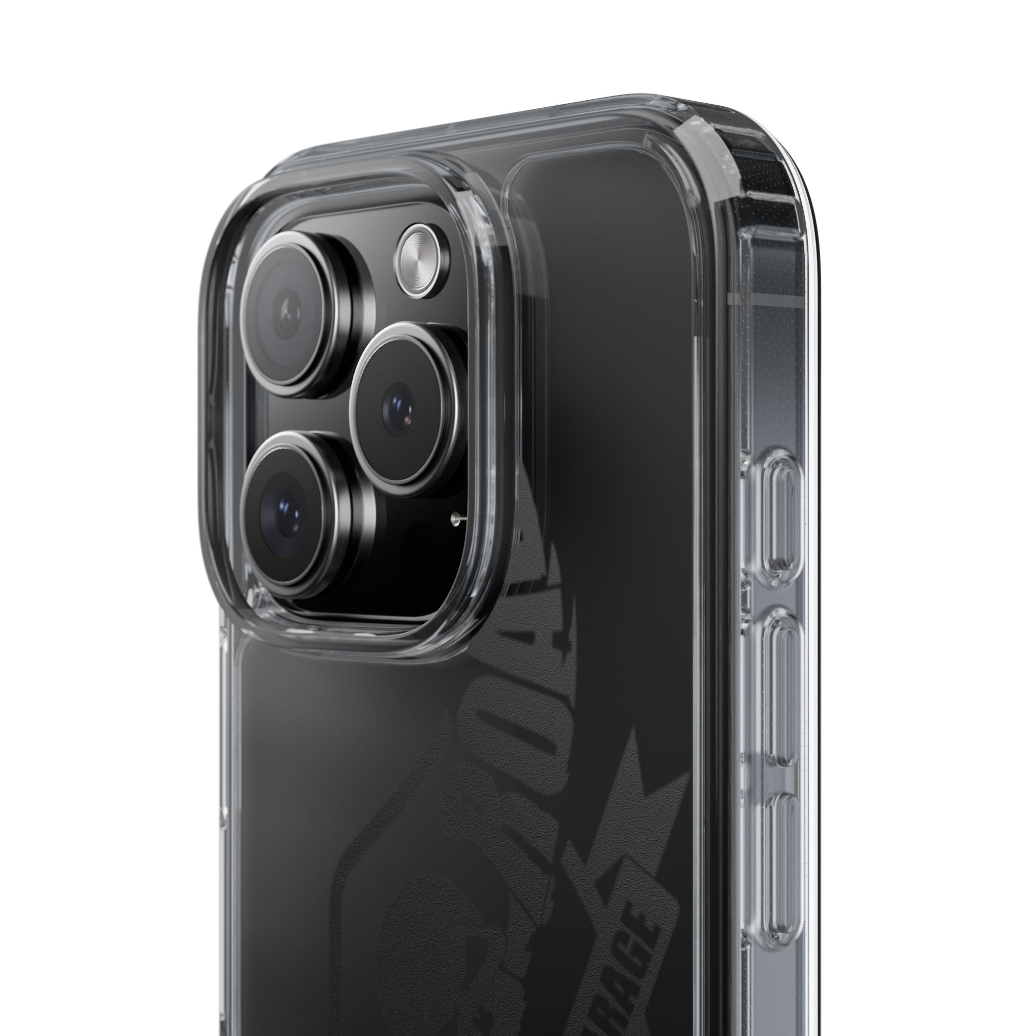 Clear Phone Case — Rebel Road Skull Design