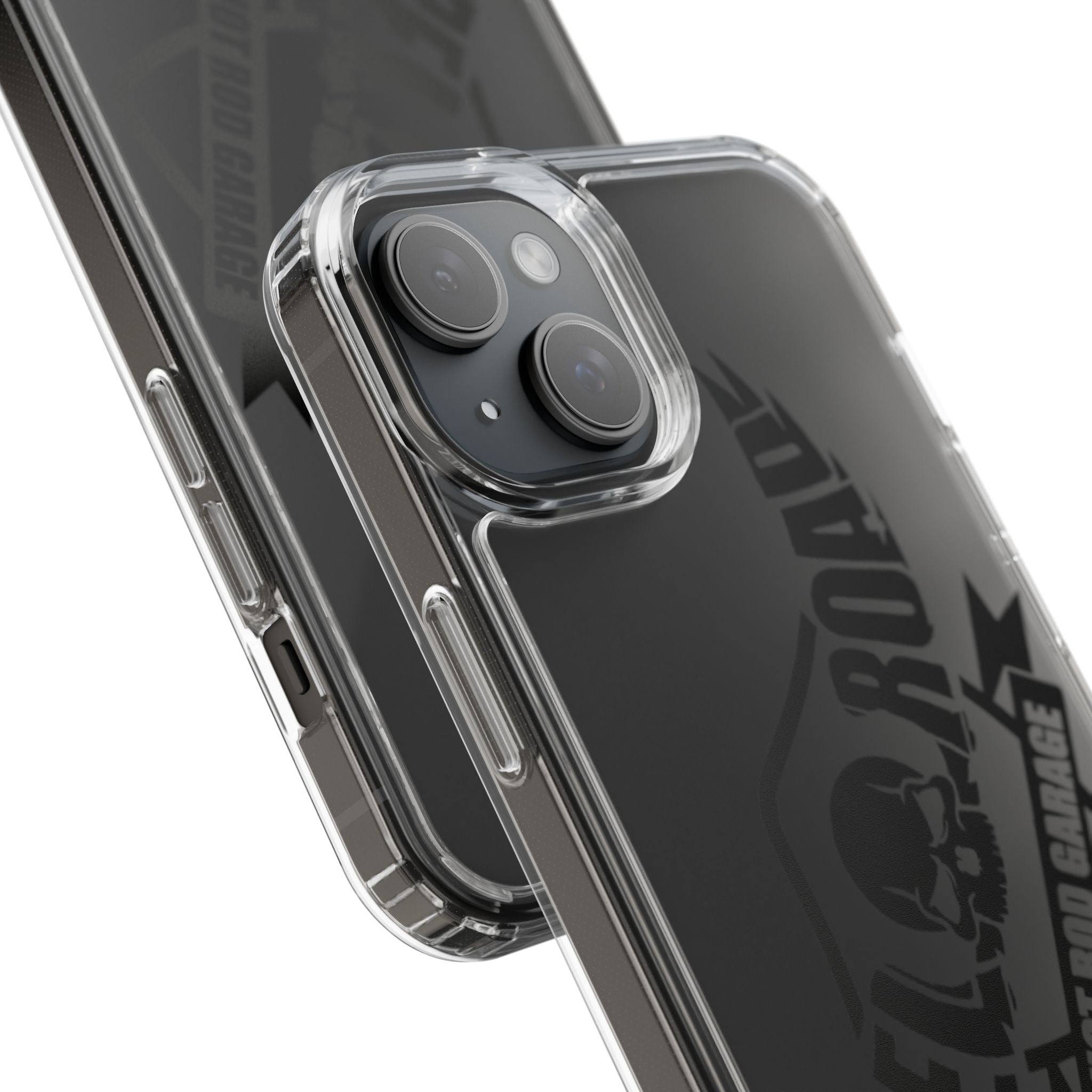 Clear Phone Case — Rebel Road Skull Design