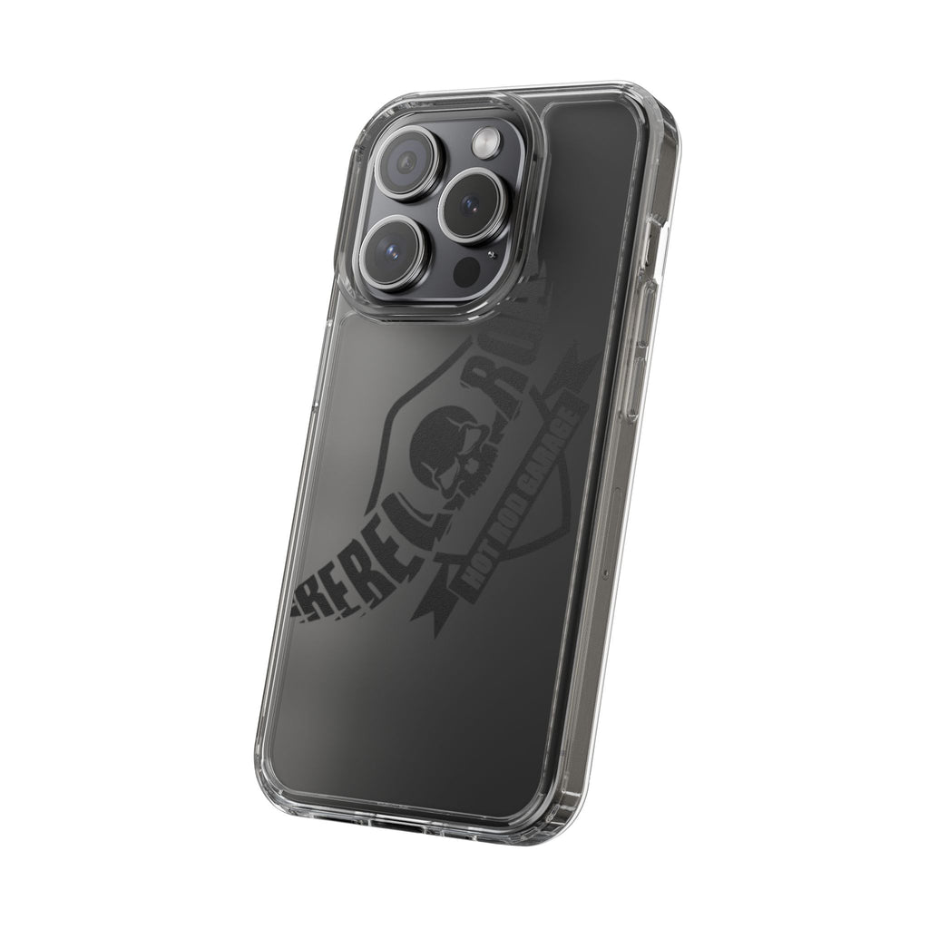 Clear Phone Case — Rebel Road Skull Design