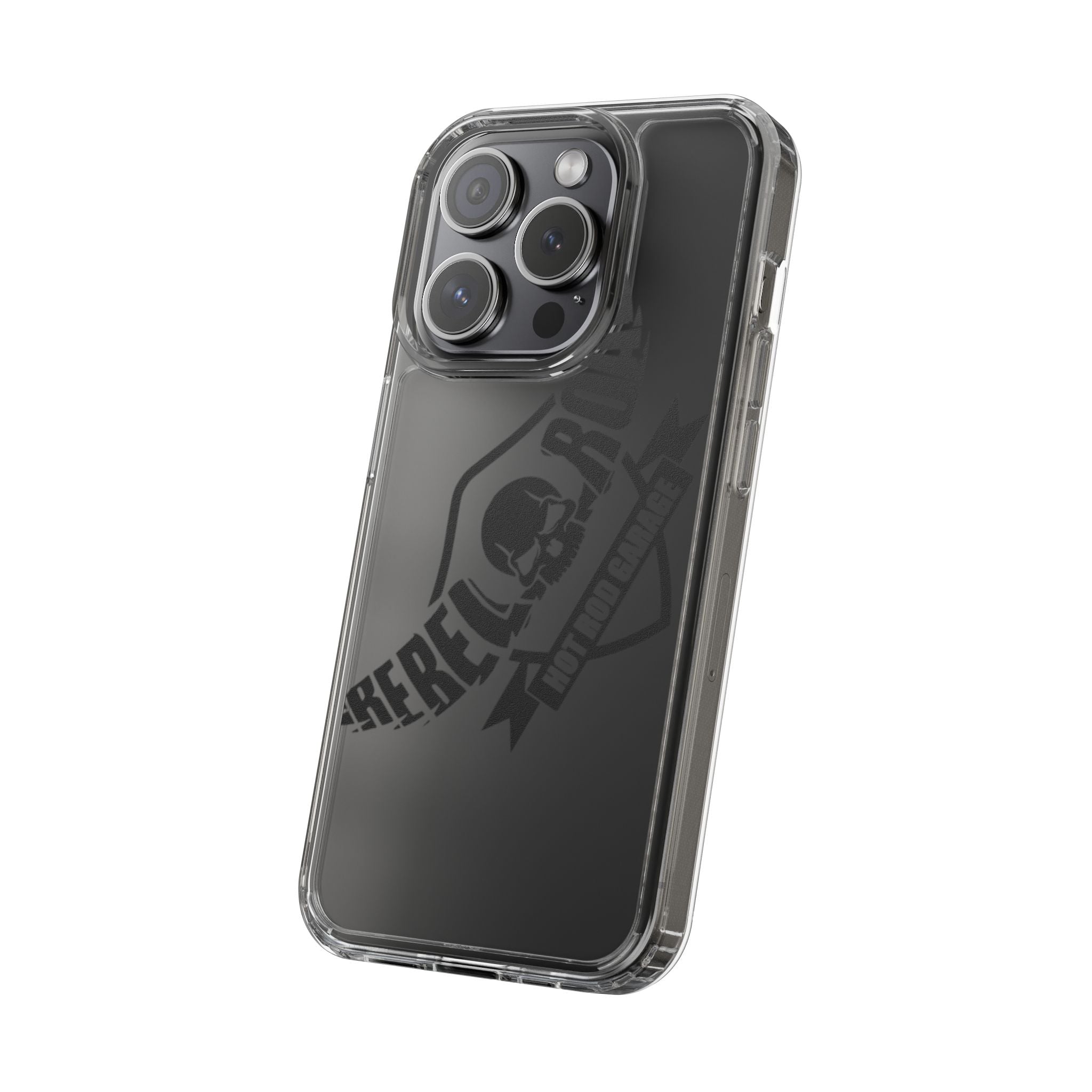 Clear Phone Case — Rebel Road Skull Design
