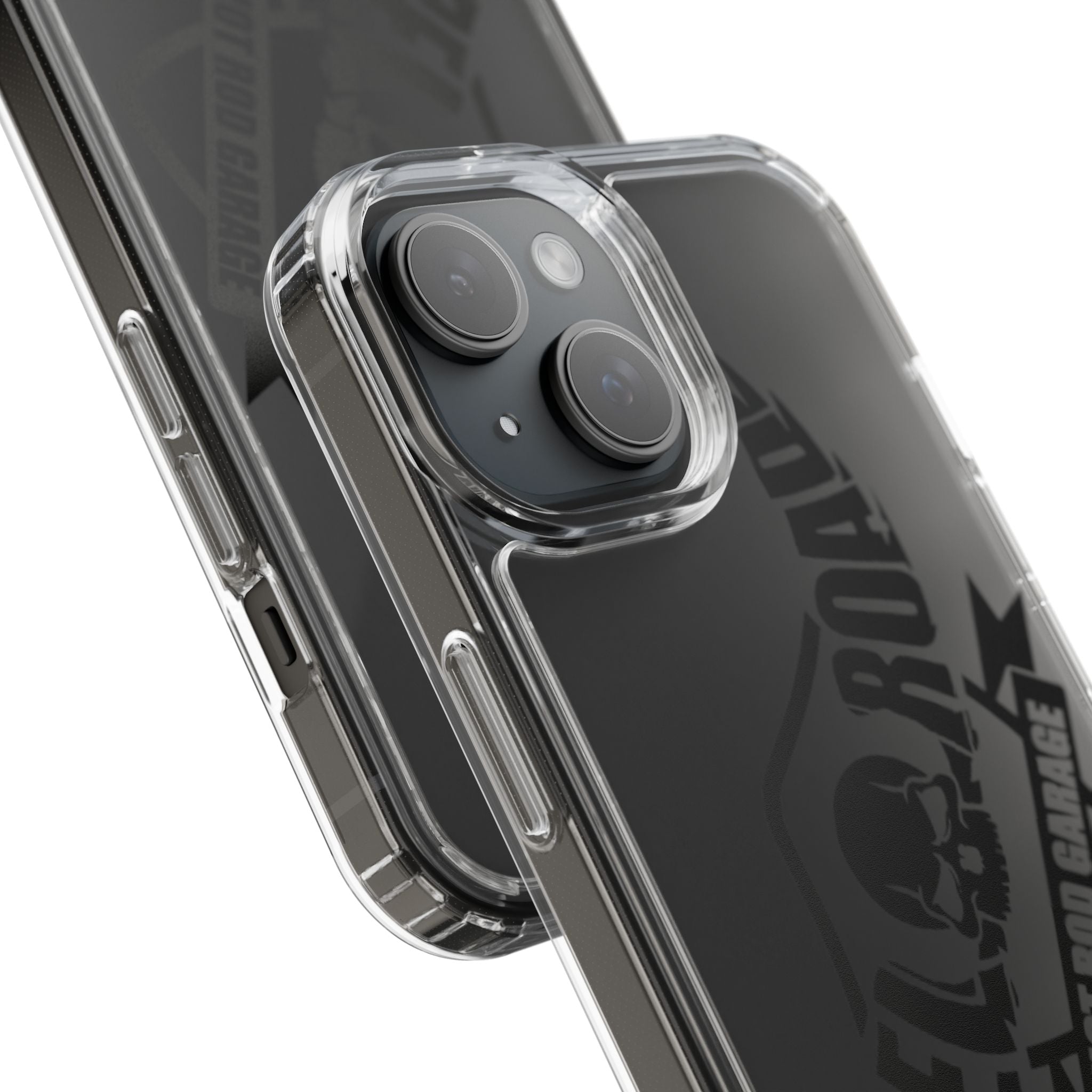 Clear Phone Case — Rebel Road Skull Design