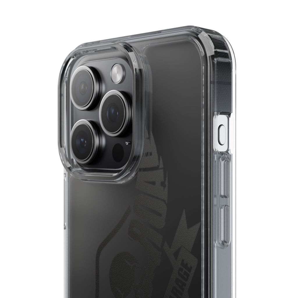 Clear Phone Case — Rebel Road Skull Design