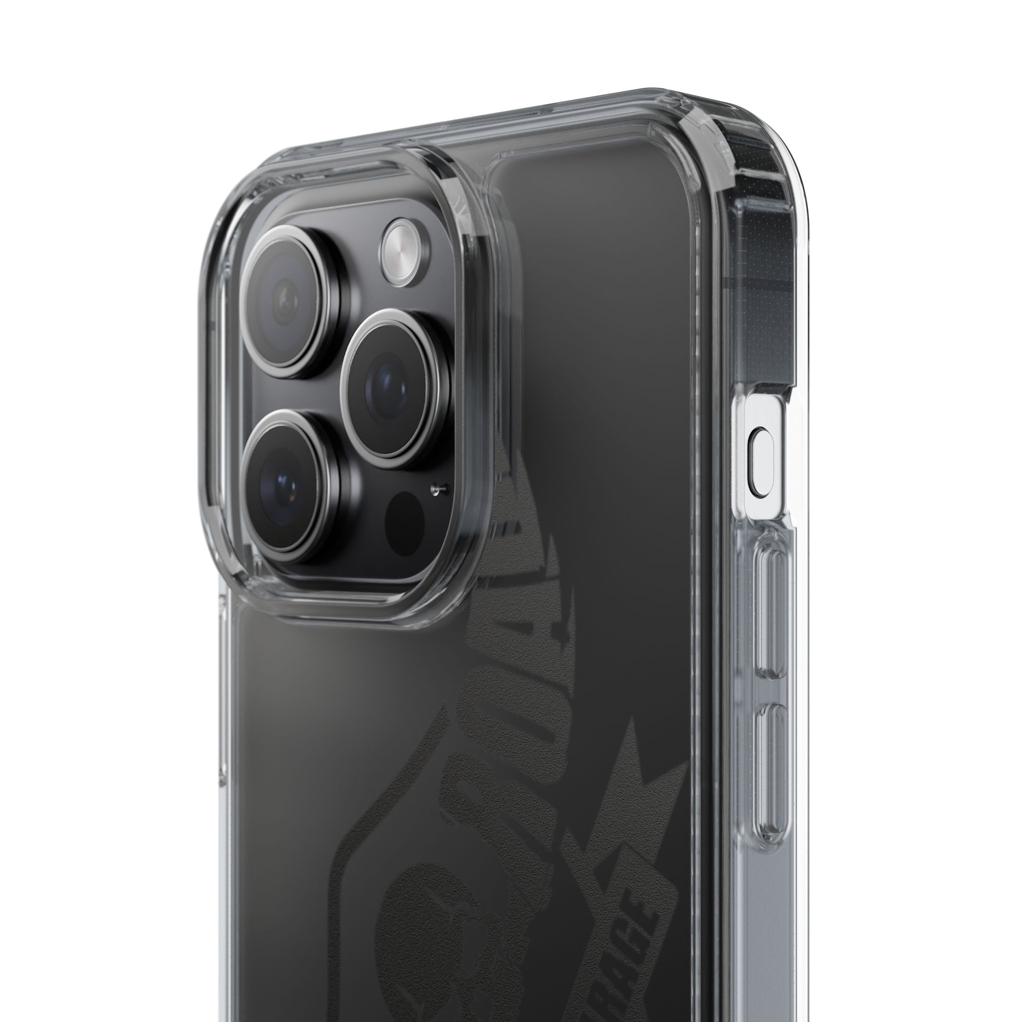 Clear Phone Case — Rebel Road Skull Design