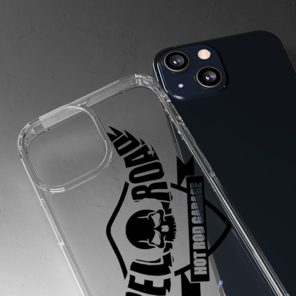 Clear Phone Case — Rebel Road Skull Design