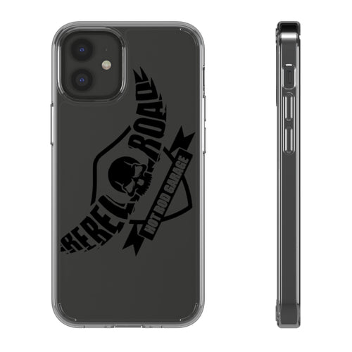Clear Phone Case — Rebel Road Skull Design