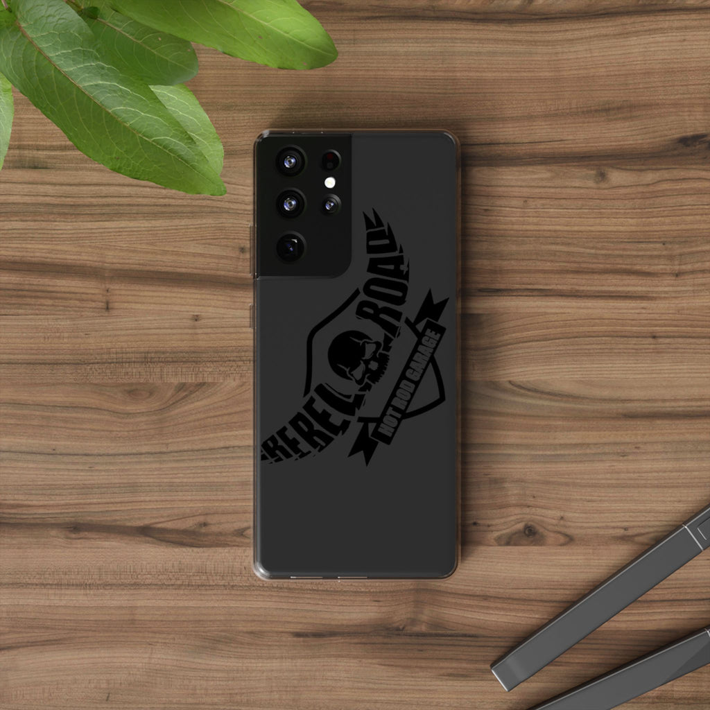 Clear Phone Case — Rebel Road Skull Design