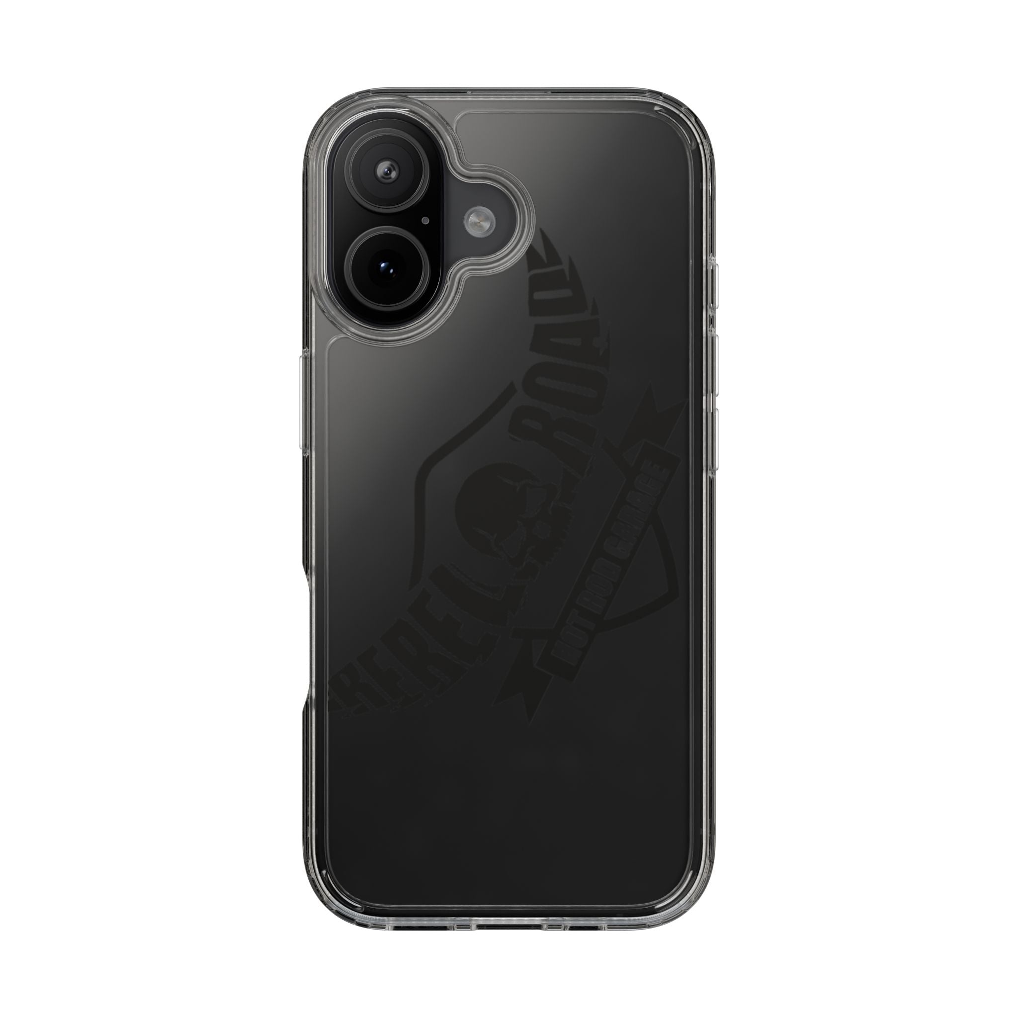Clear Phone Case — Rebel Road Skull Design