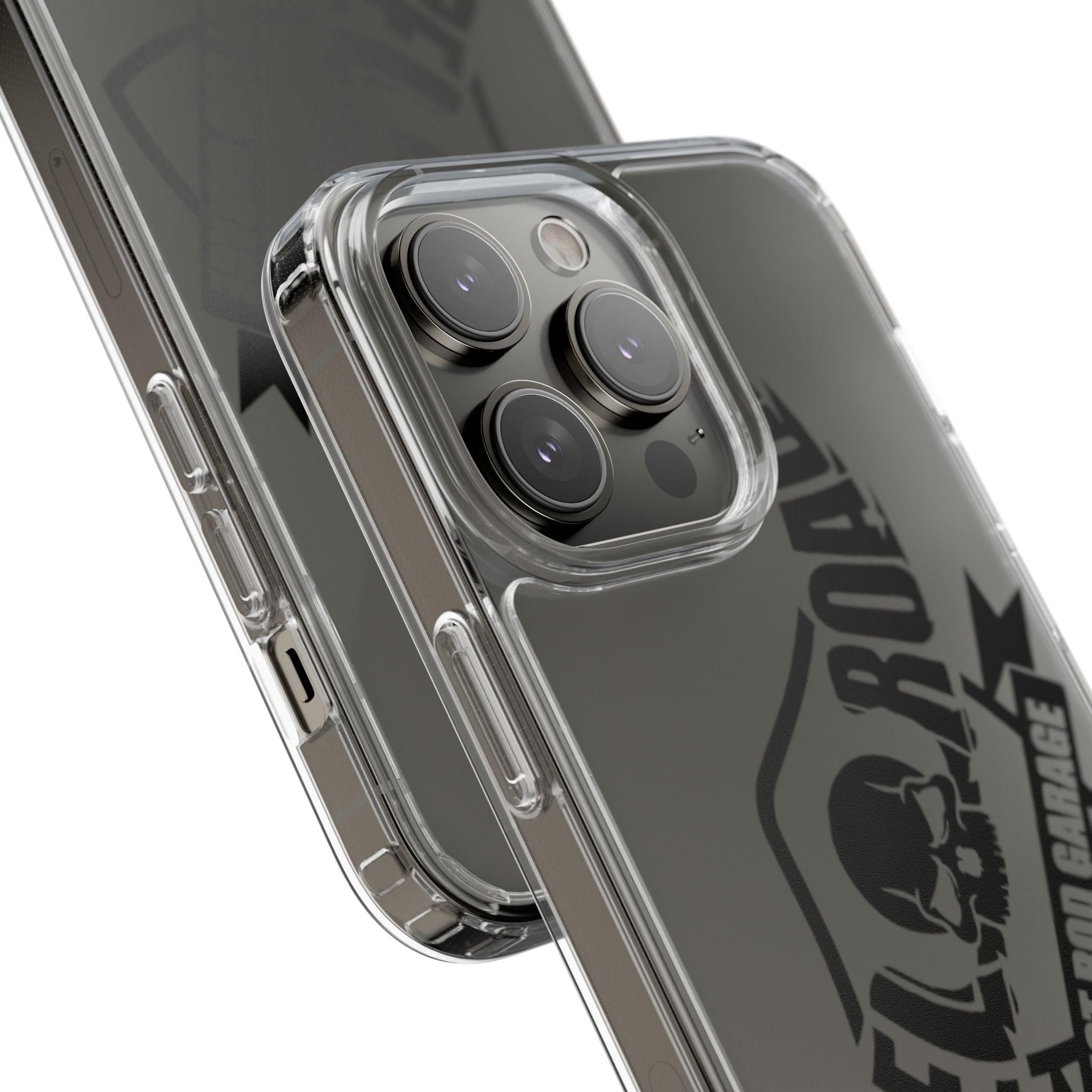 Clear Phone Case — Rebel Road Skull Design