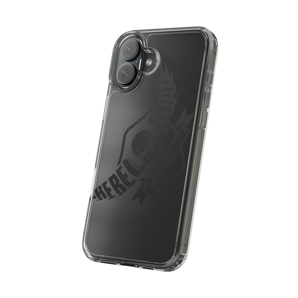 Clear Phone Case — Rebel Road Skull Design