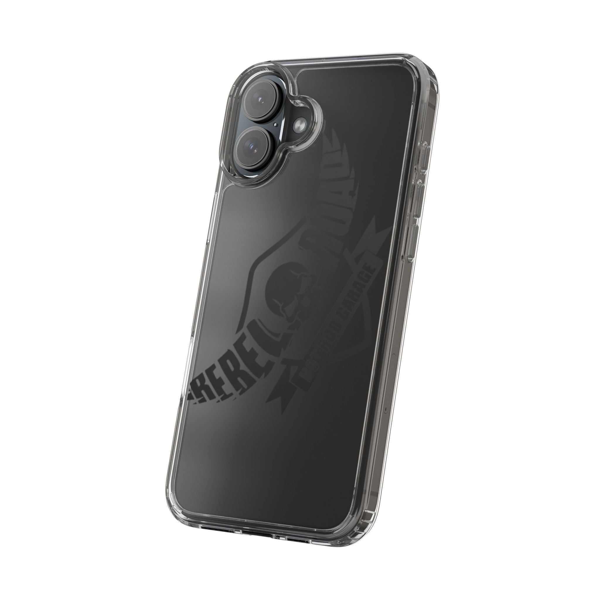 Clear Phone Case — Rebel Road Skull Design