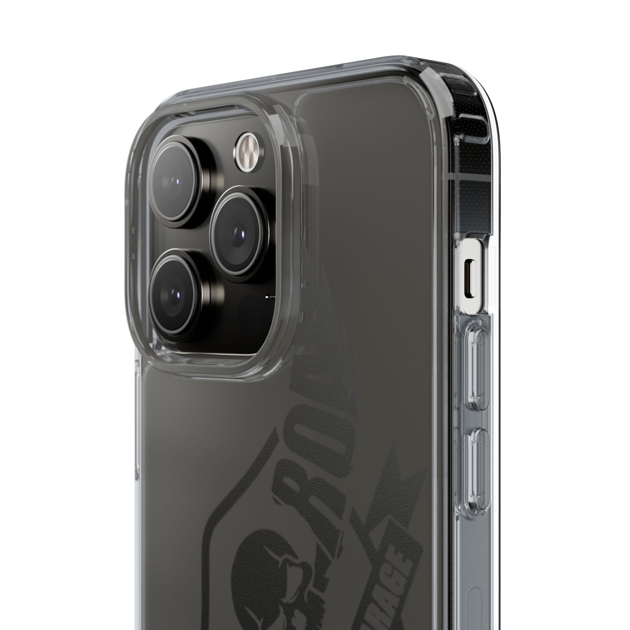 Clear Phone Case — Rebel Road Skull Design