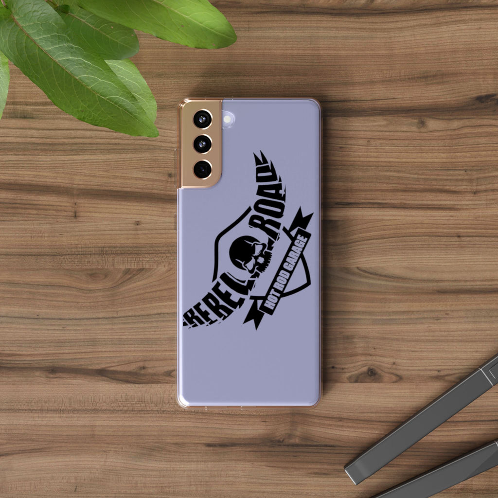 Clear Phone Case — Rebel Road Skull Design