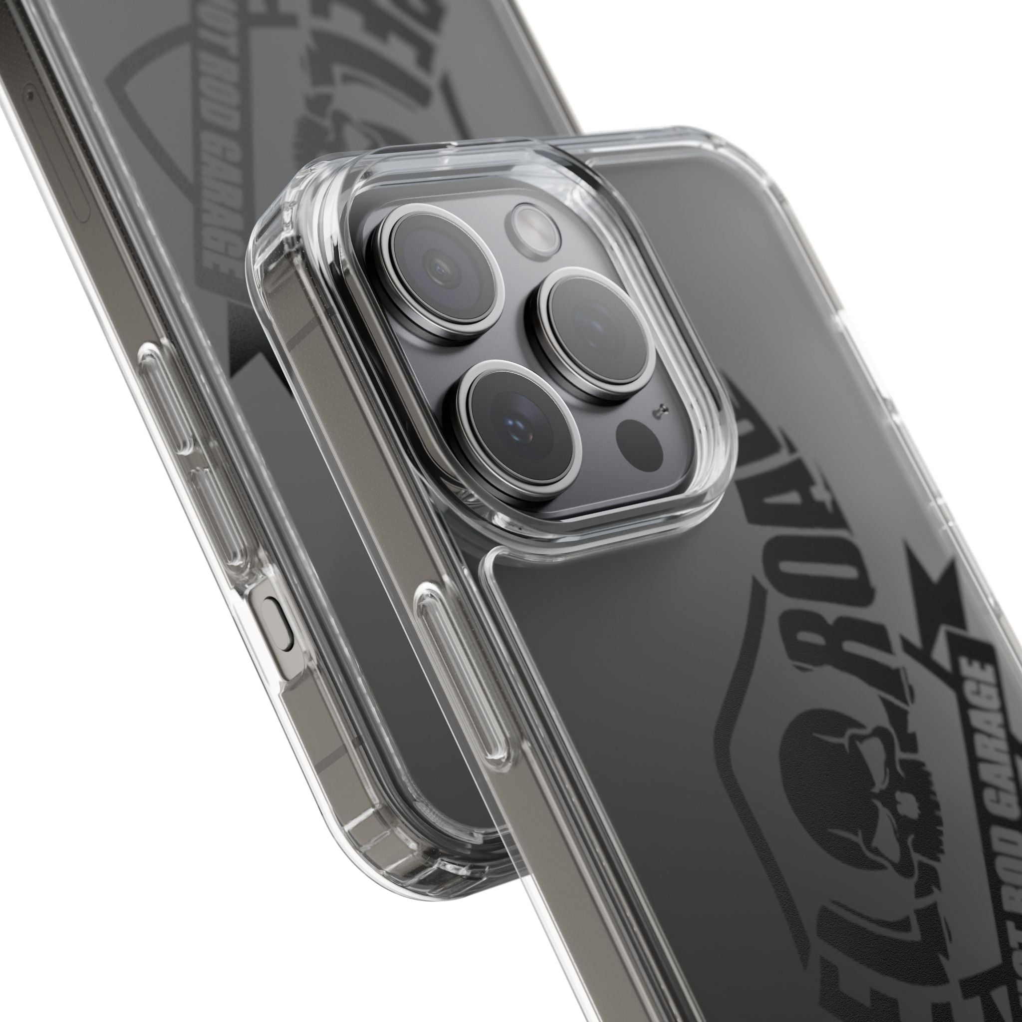 Clear Phone Case — Rebel Road Skull Design