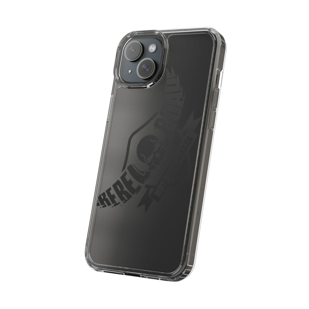 Clear Phone Case — Rebel Road Skull Design