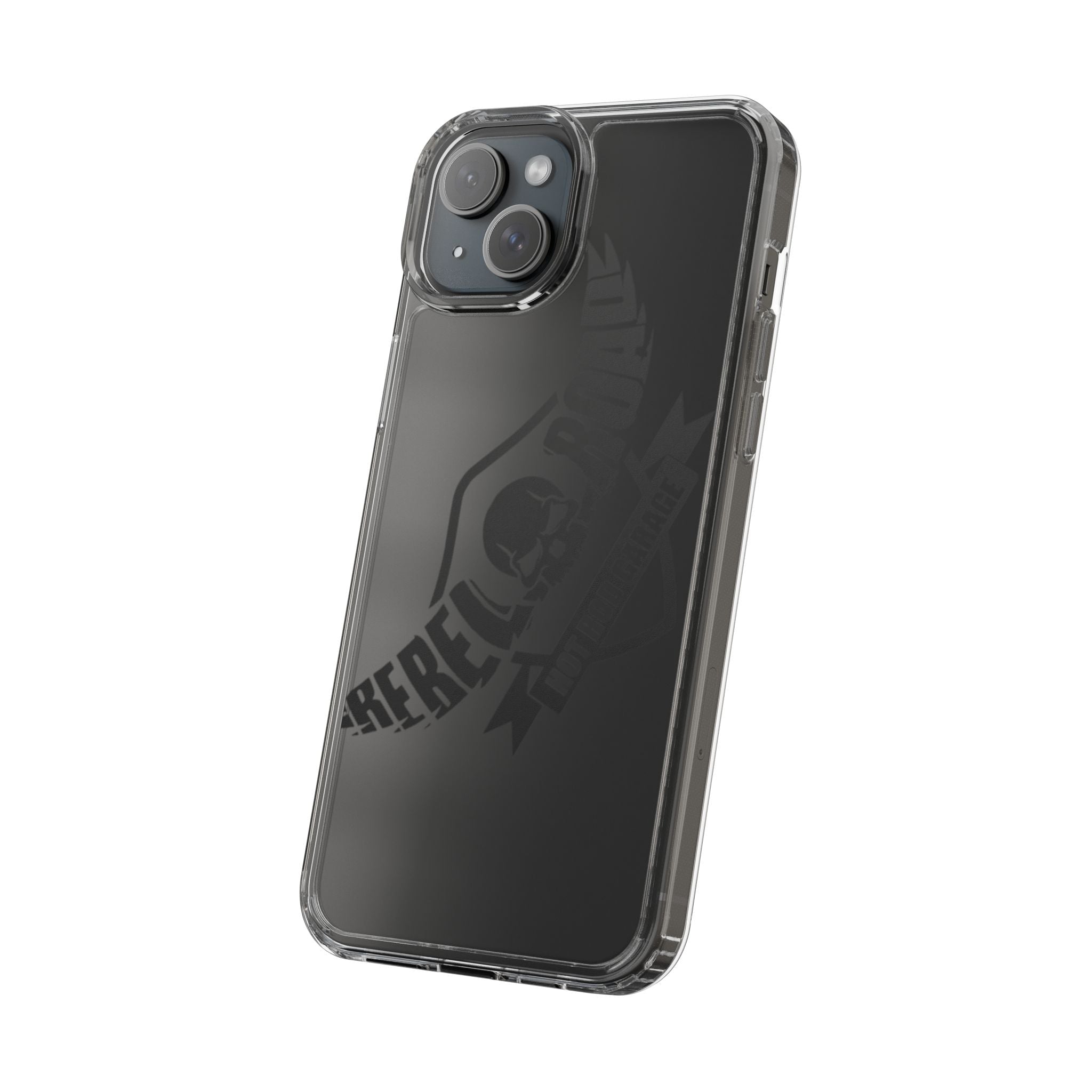 Clear Phone Case — Rebel Road Skull Design