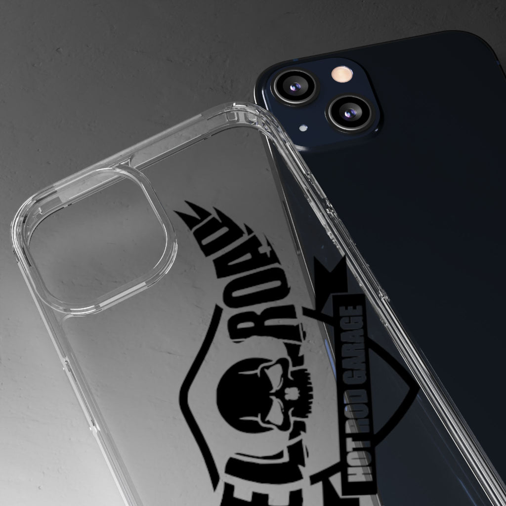Clear Phone Case — Rebel Road Skull Design