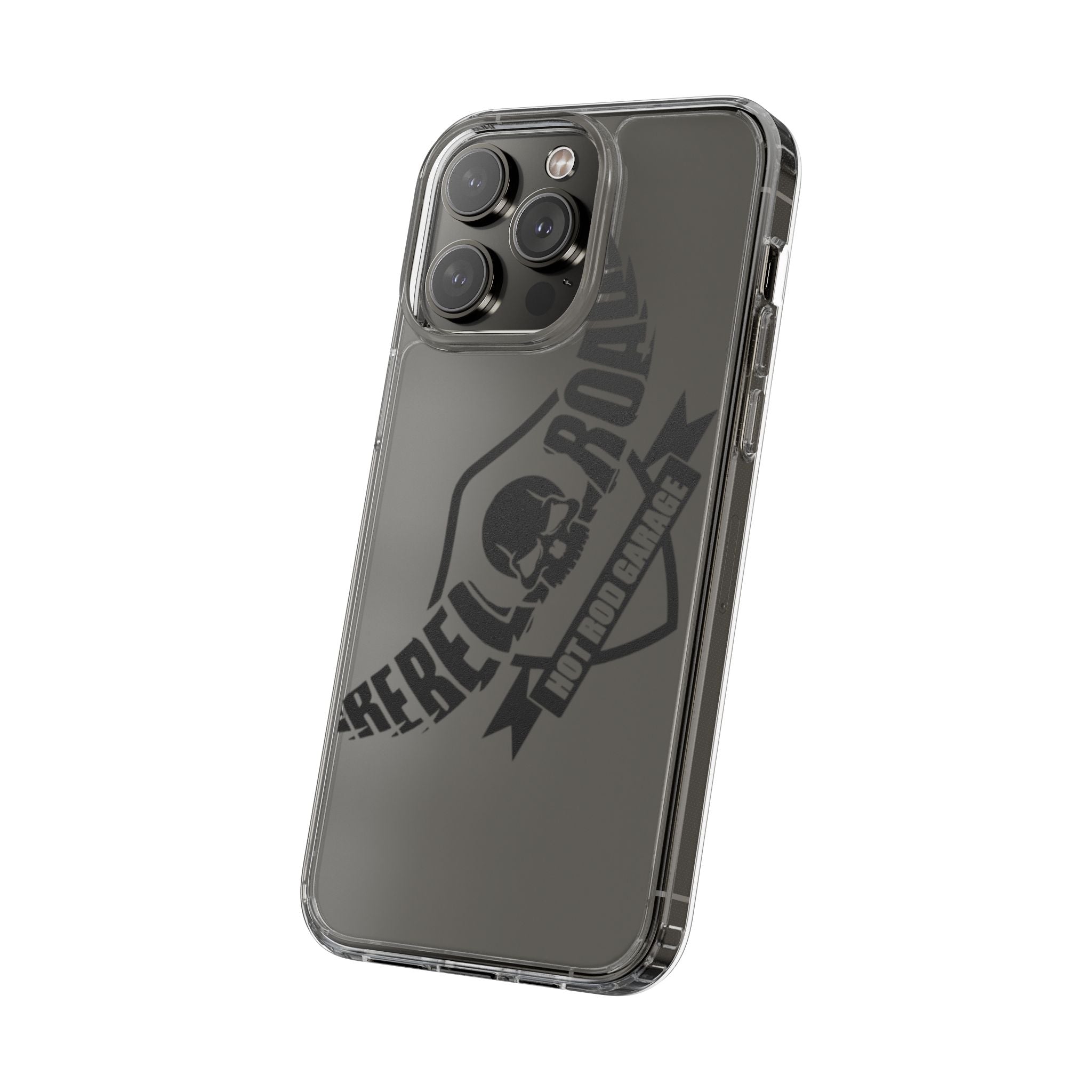 Clear Phone Case — Rebel Road Skull Design