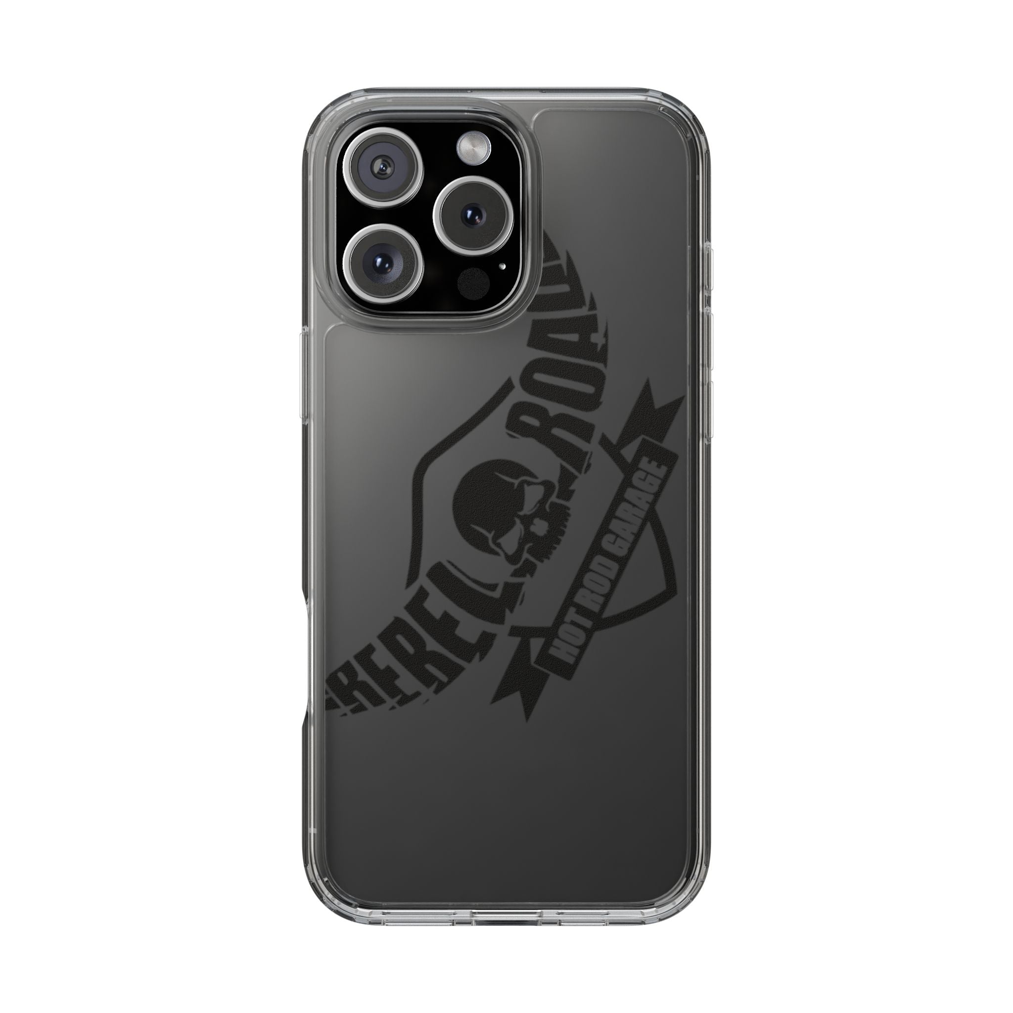 Clear Phone Case — Rebel Road Skull Design