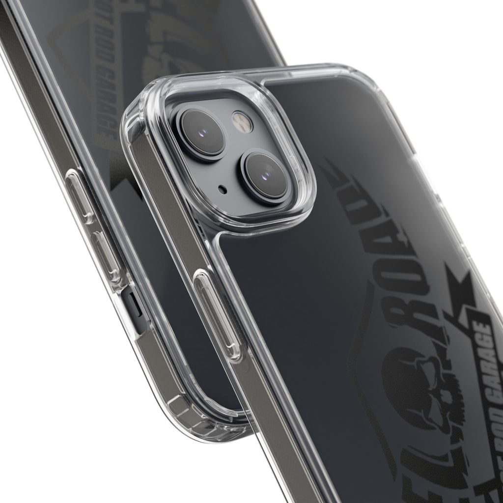 Clear Phone Case — Rebel Road Skull Design