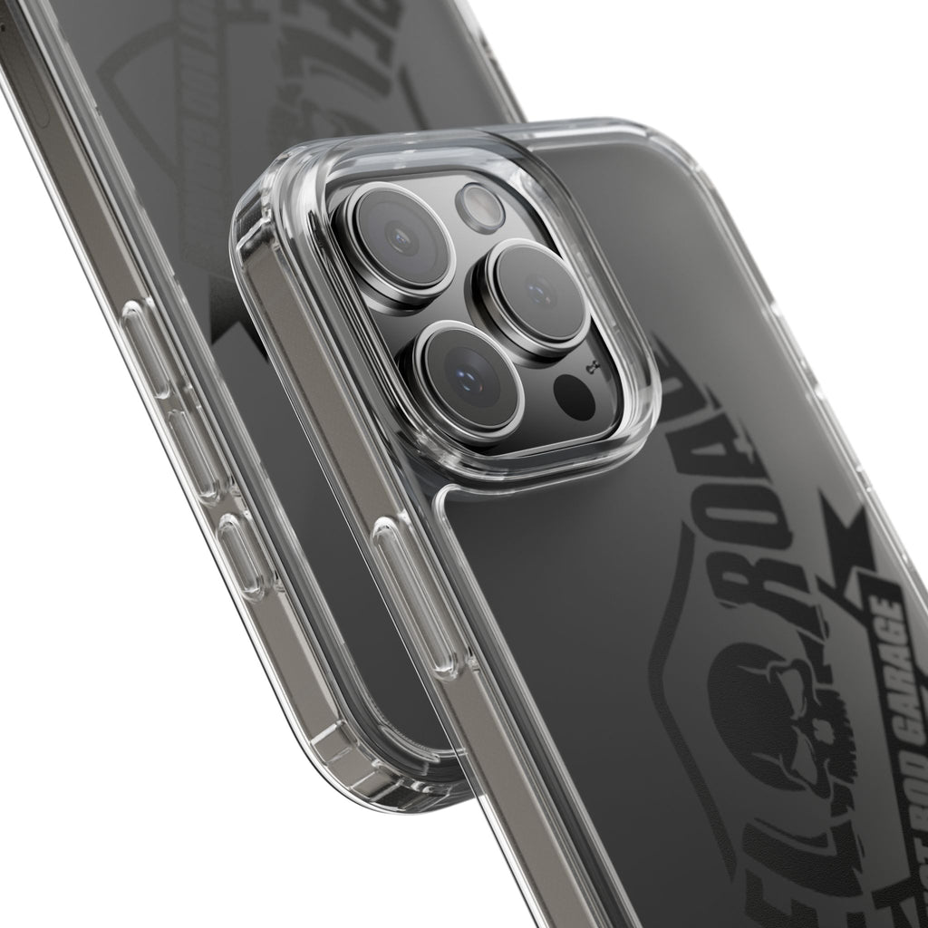 Clear Phone Case — Rebel Road Skull Design