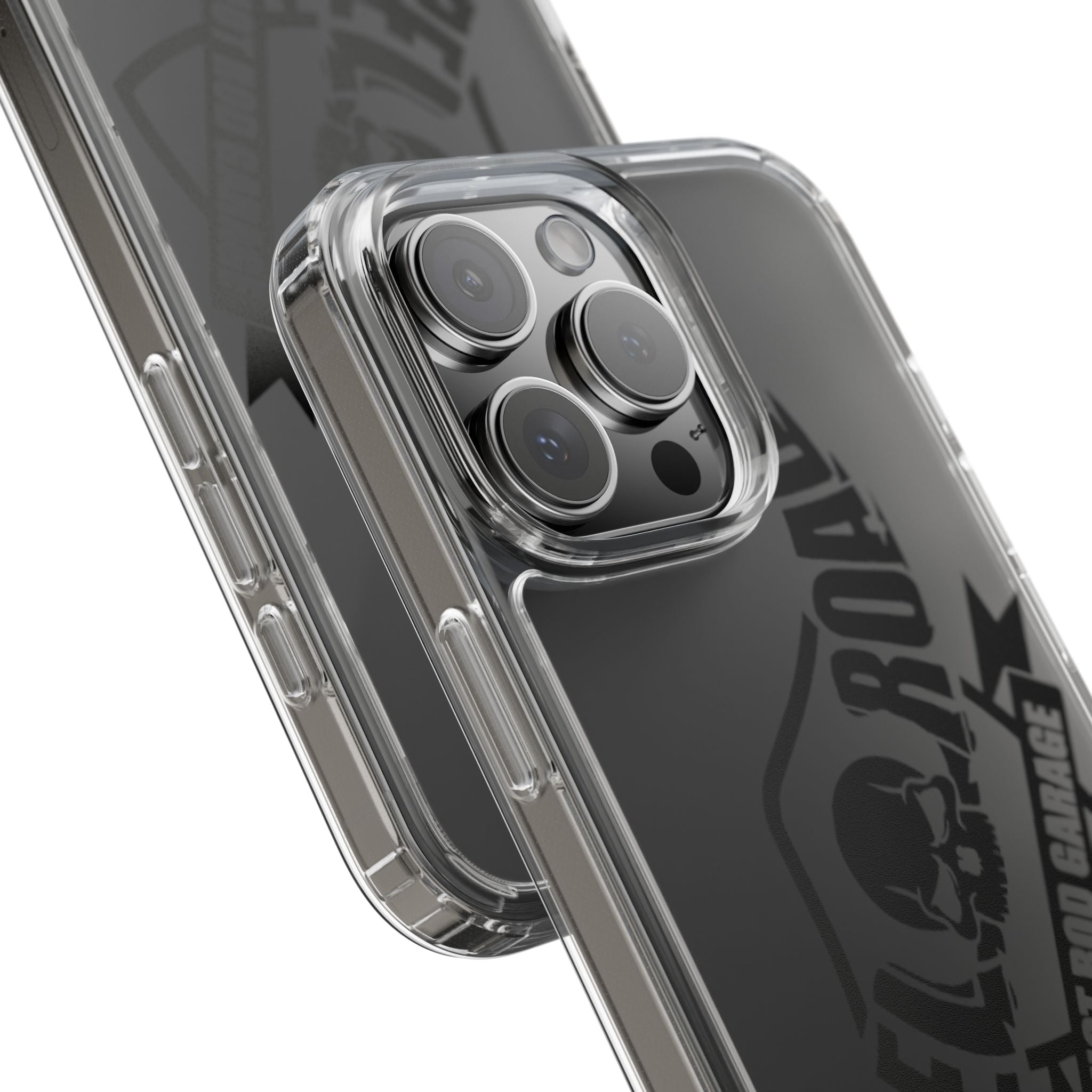 Clear Phone Case — Rebel Road Skull Design