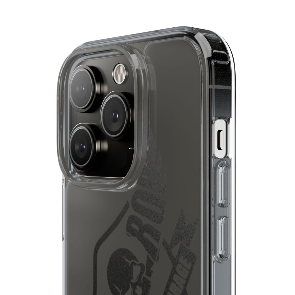 Clear Phone Case — Rebel Road Skull Design