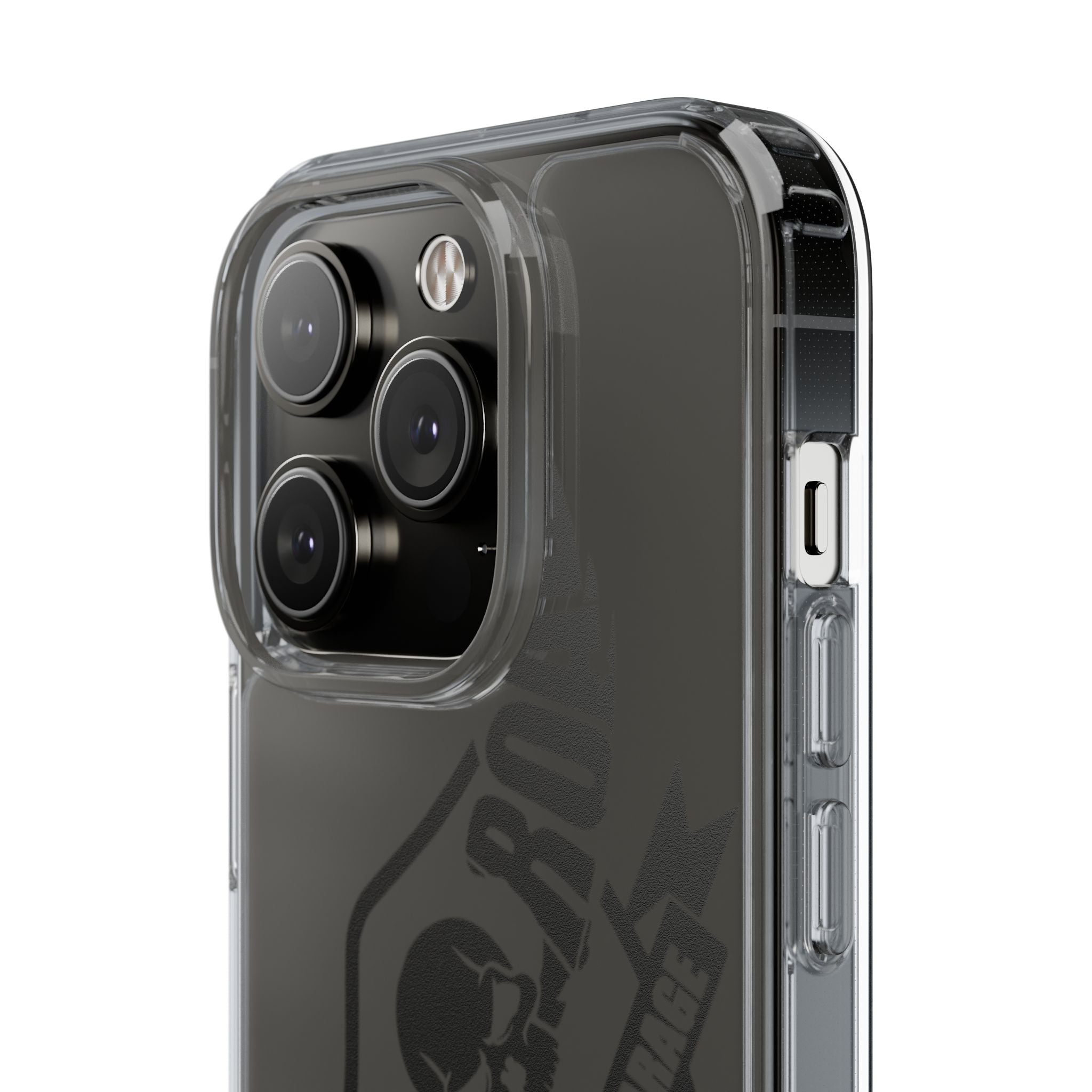 Clear Phone Case — Rebel Road Skull Design