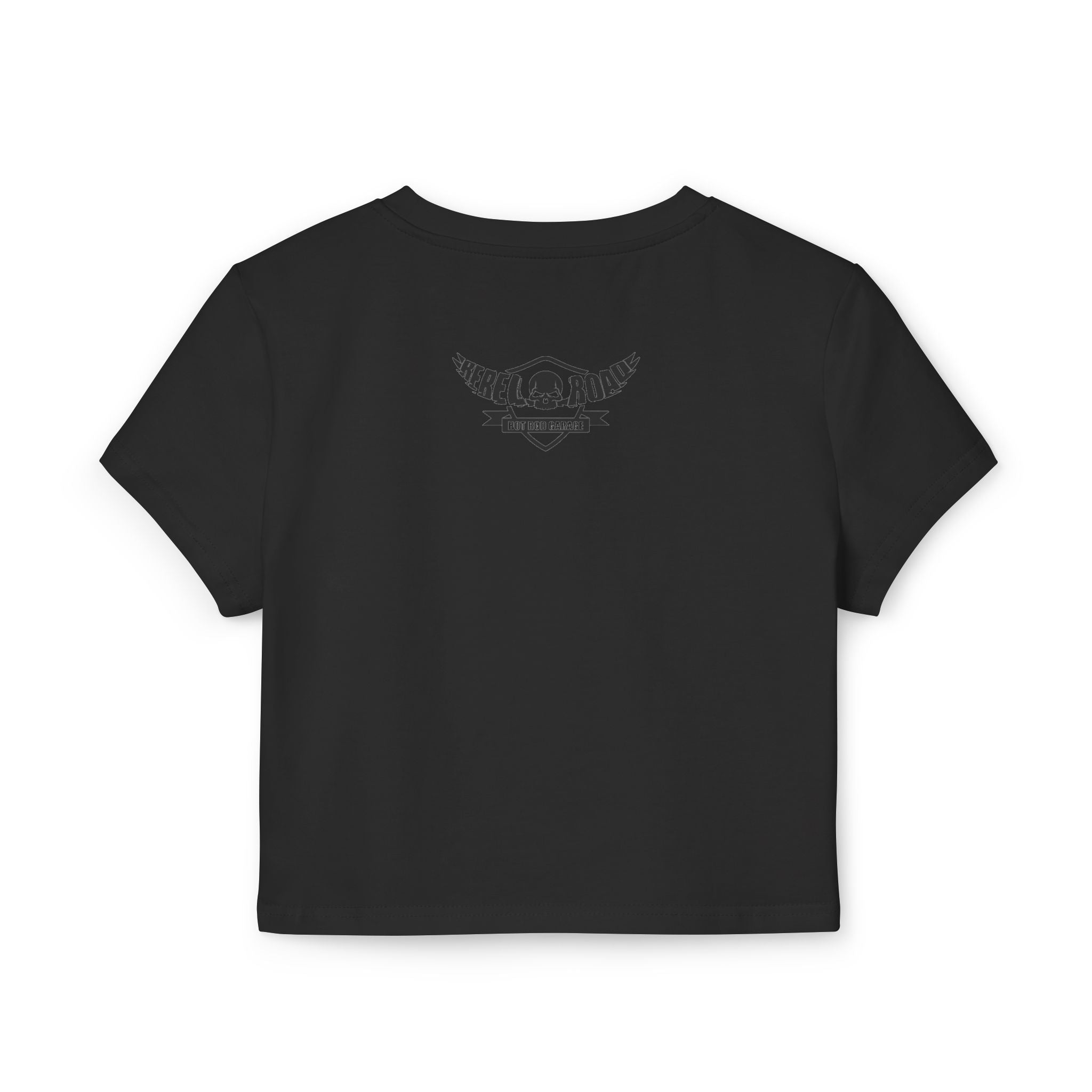 Hotrod Barbie Women's Baby Tee — Vintage Car Club Graphic Crop Top