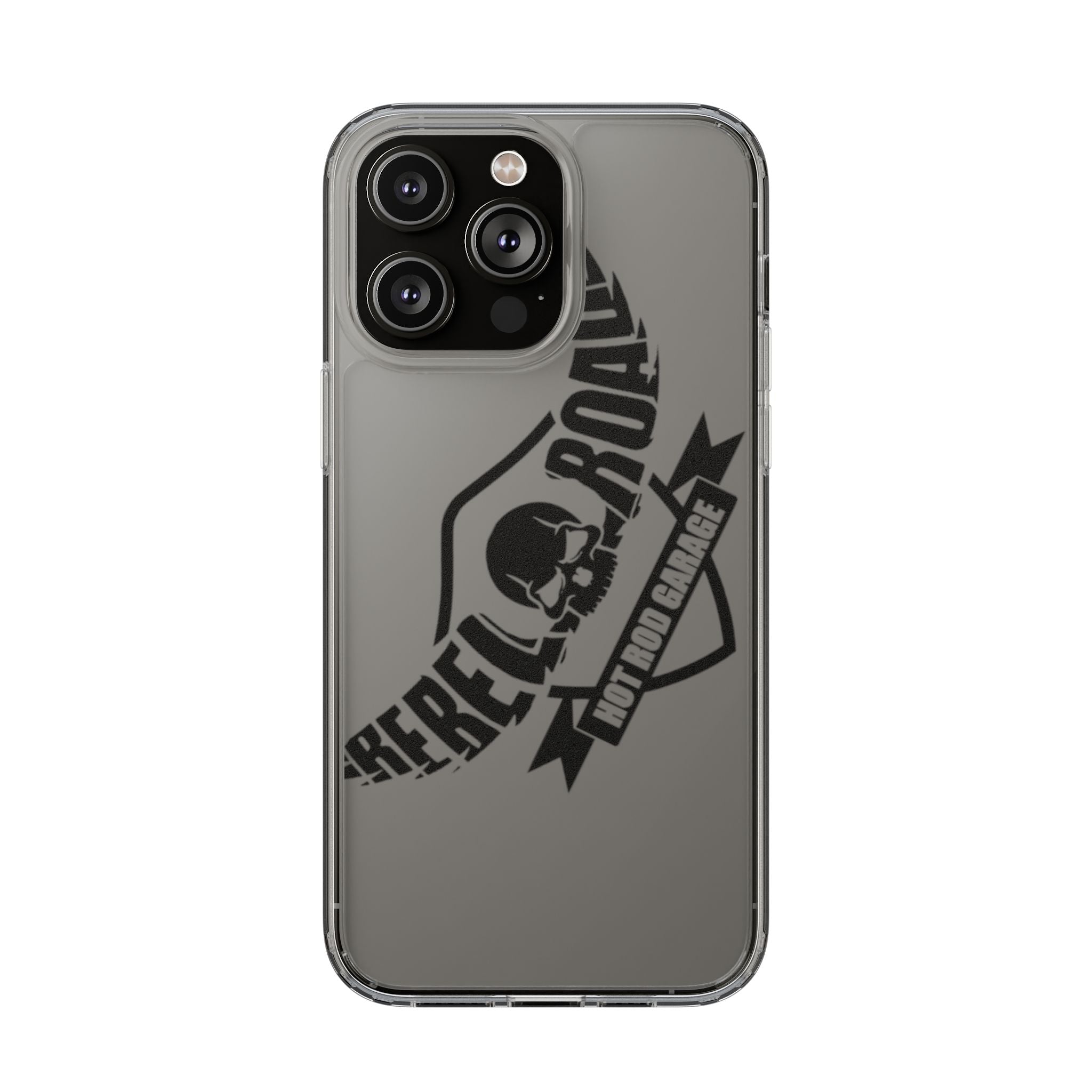 Clear Phone Case — Rebel Road Skull Design